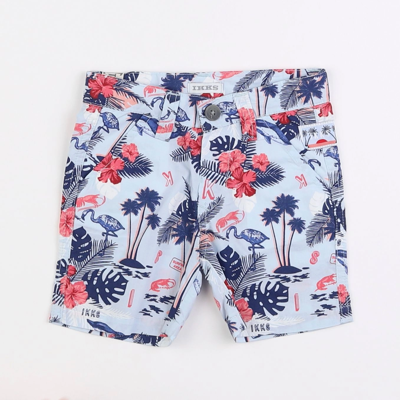 IKKS - short bleu - 6 mois