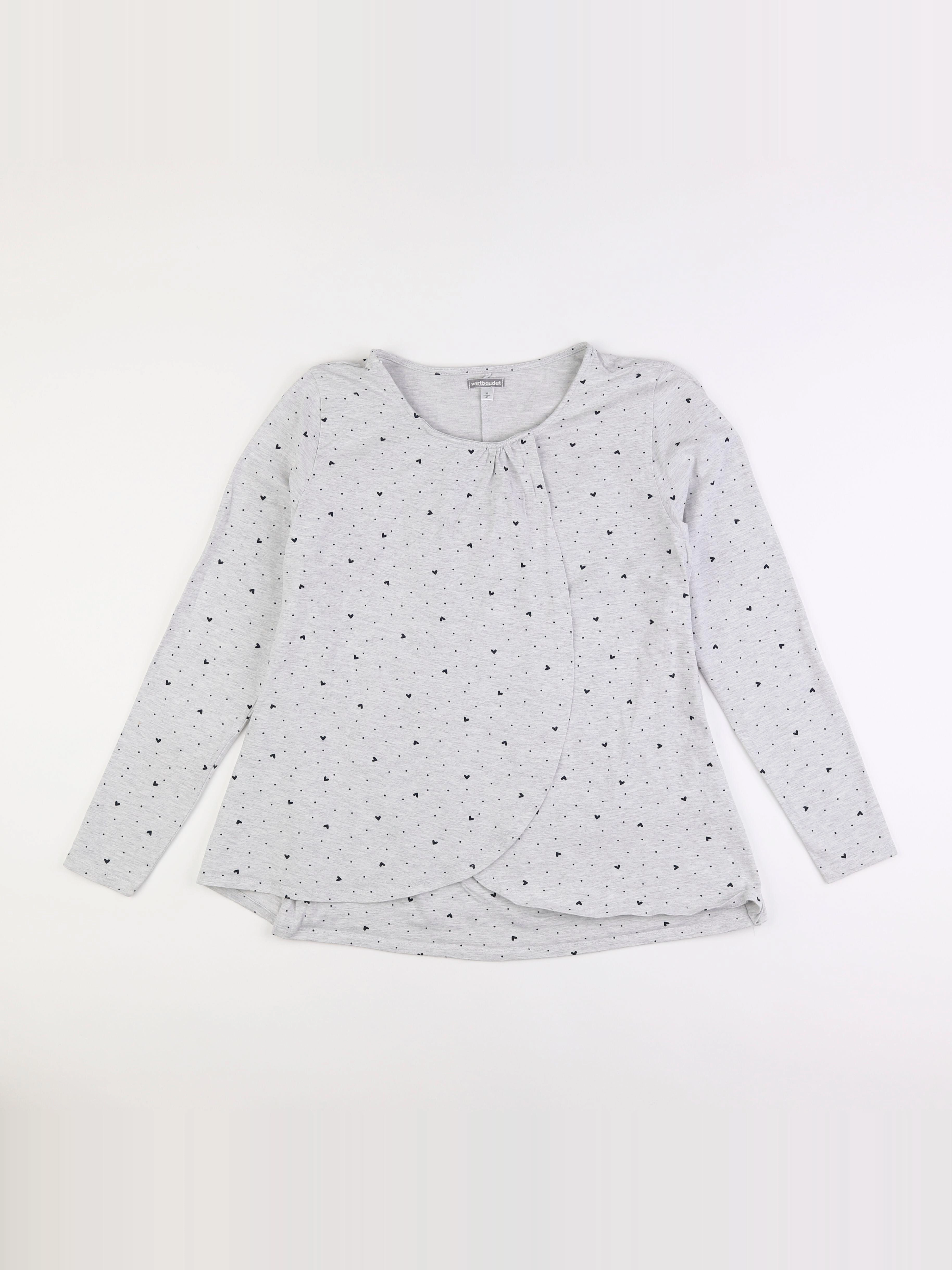 Vertbaudet - tee-shirt grossesse, allaitement gris - 38 à 40