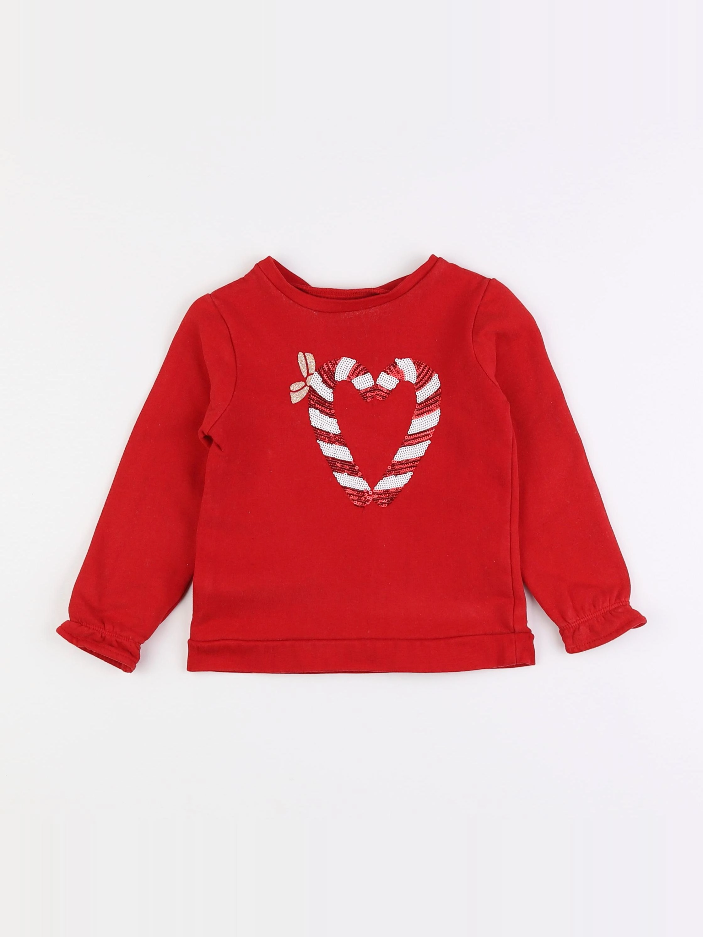 Vertbaudet - sweat rouge - 3 ans