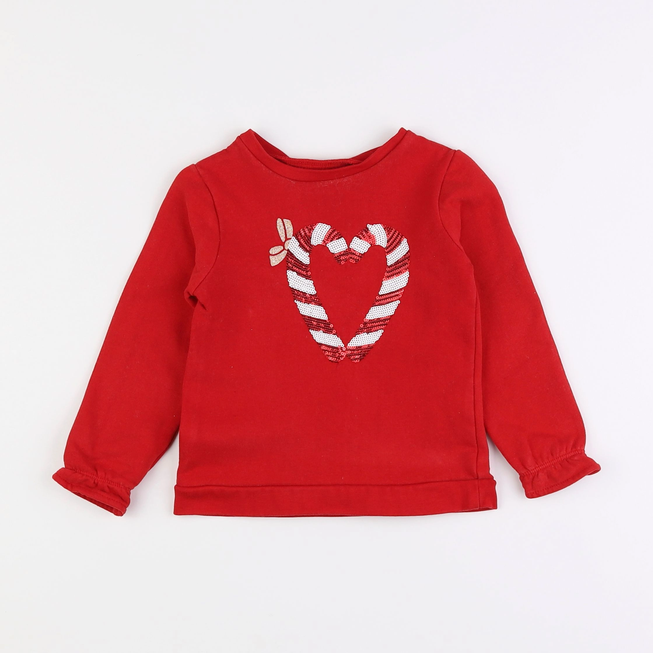 Vertbaudet - sweat rouge - 3 ans