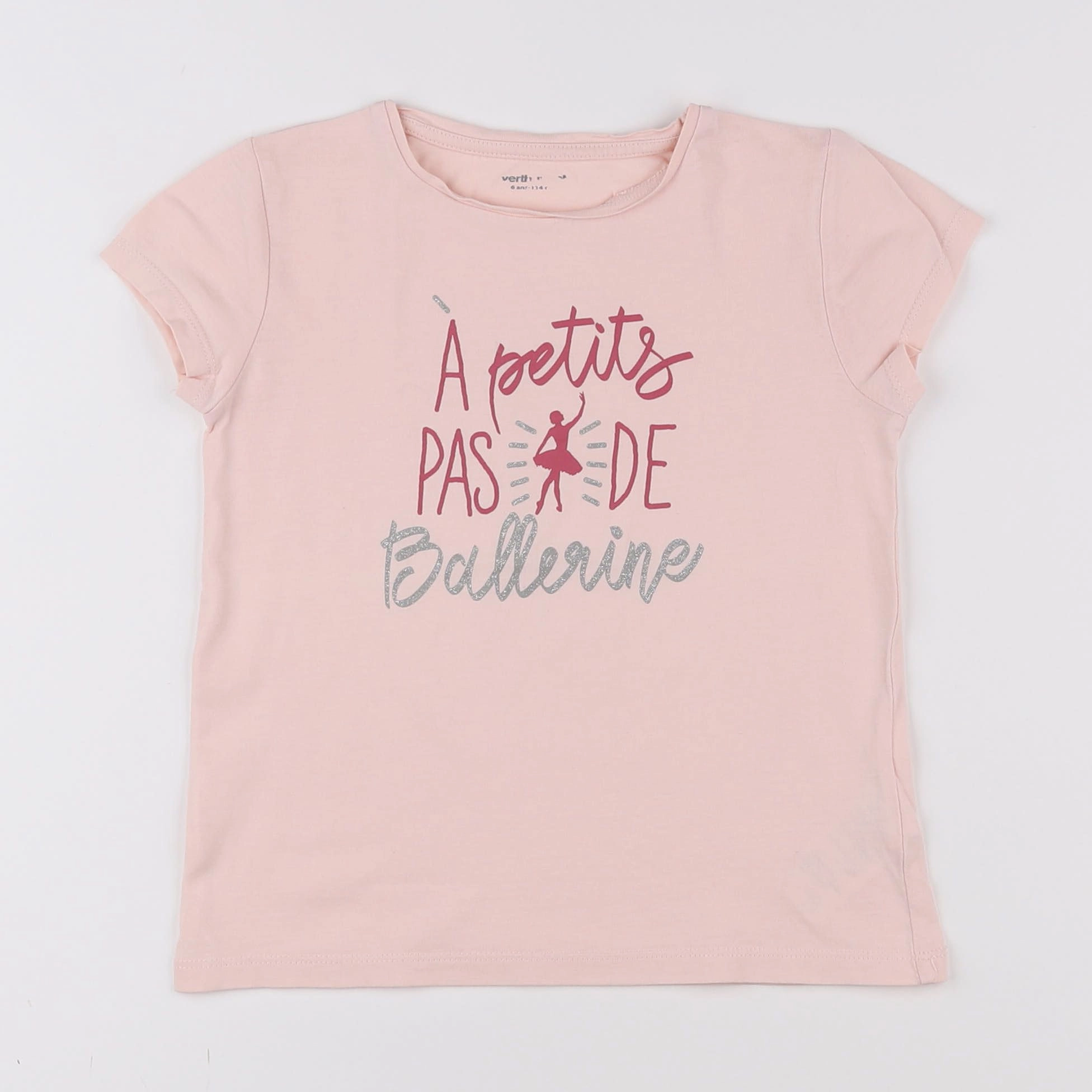 Vertbaudet - tee-shirt rose - 6 ans