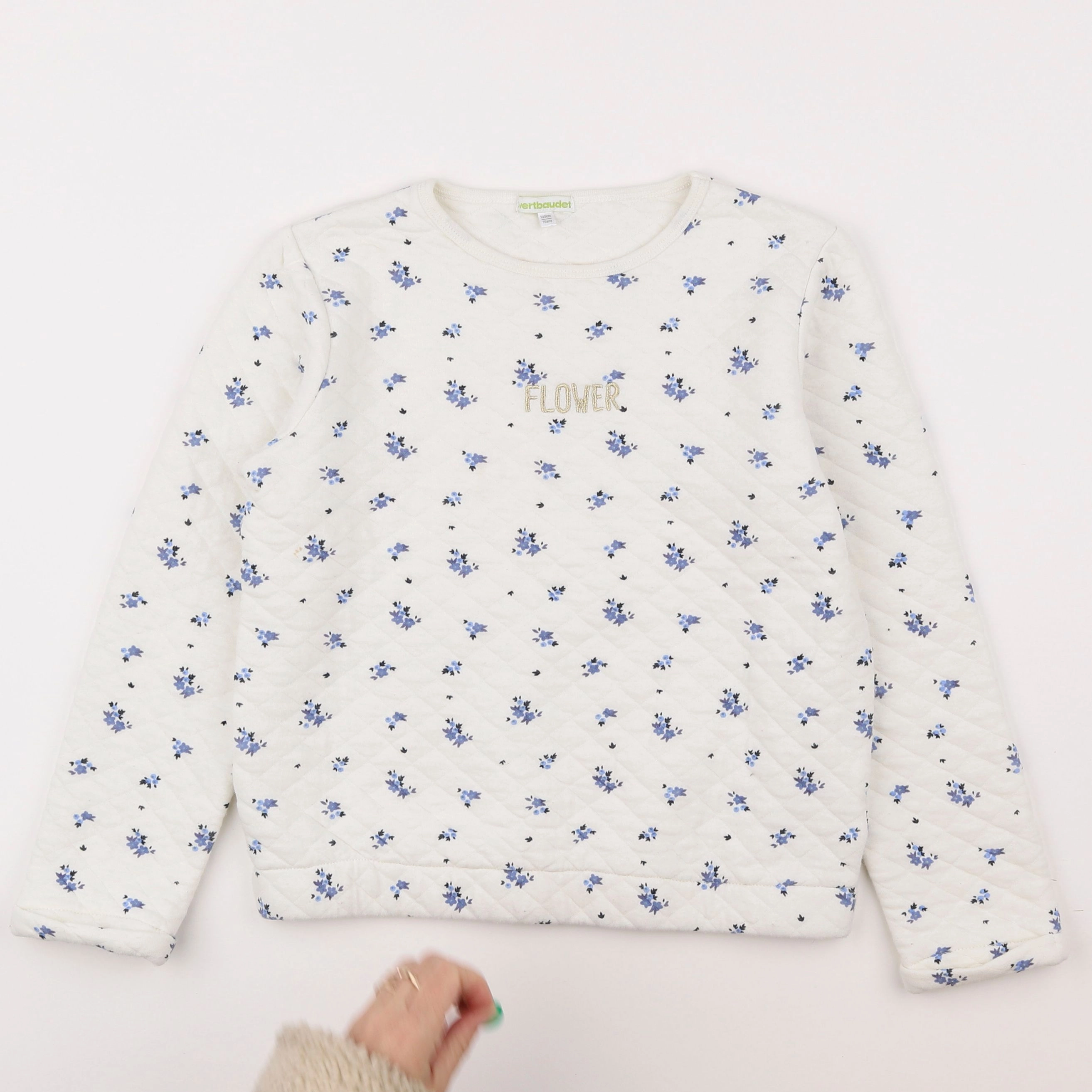Vertbaudet - sweat blanc - 10 ans