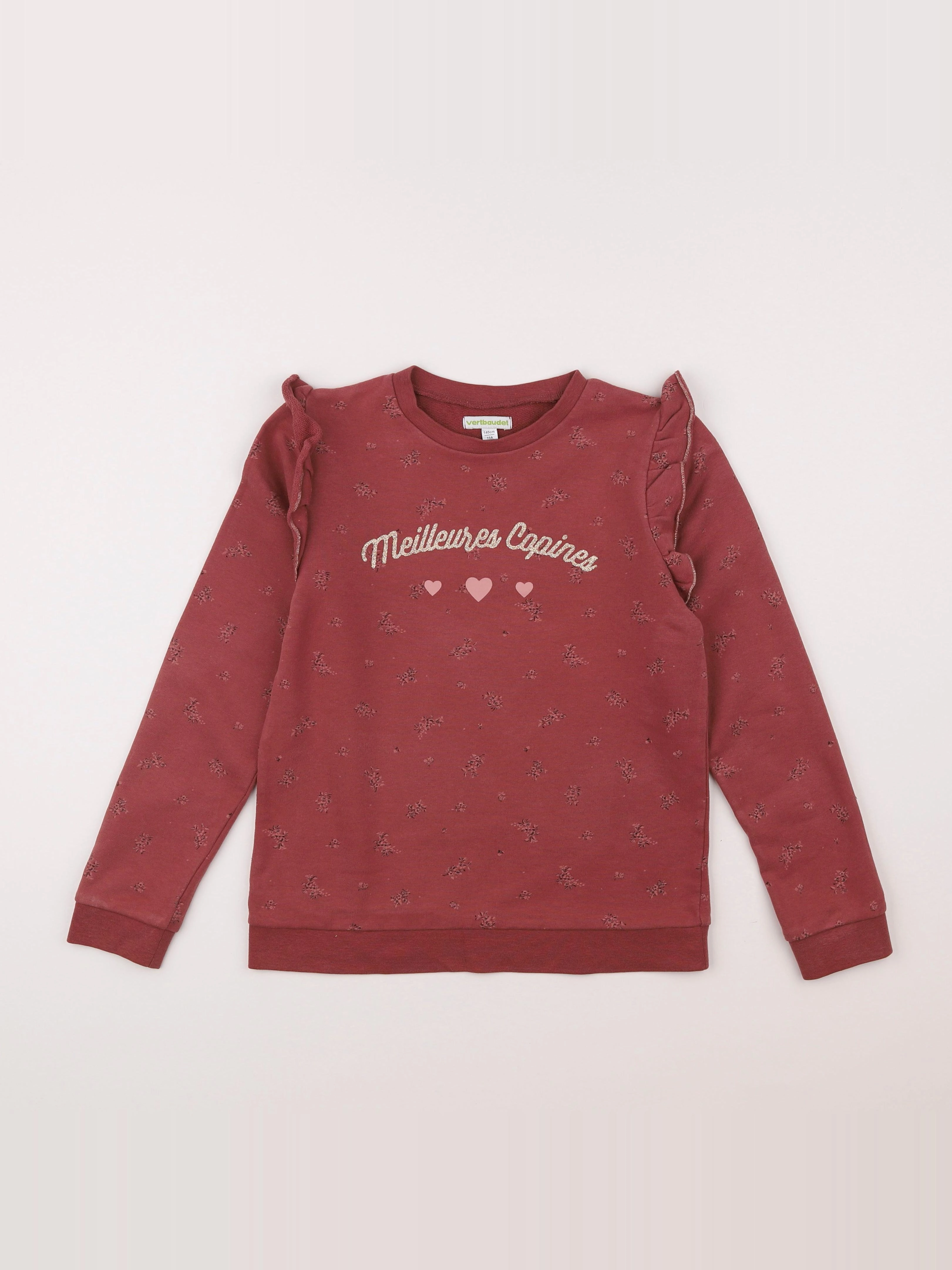 Vertbaudet - sweat rose - 10 ans