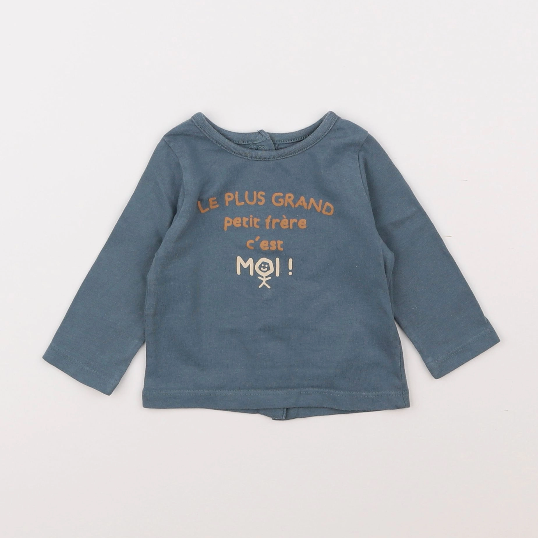 Vertbaudet - tee-shirt bleu - 3 mois