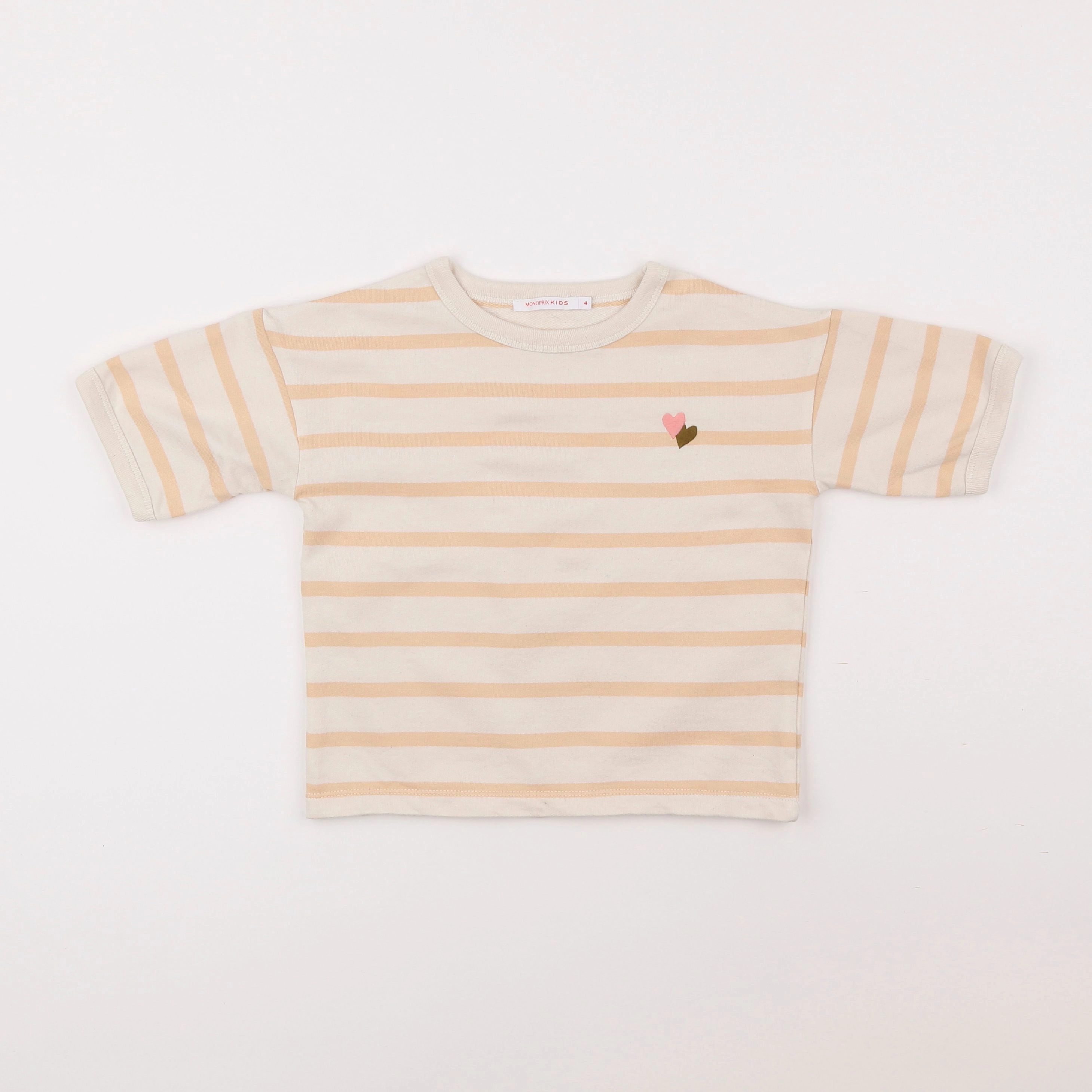 Monoprix - tee-shirt beige - 4 ans