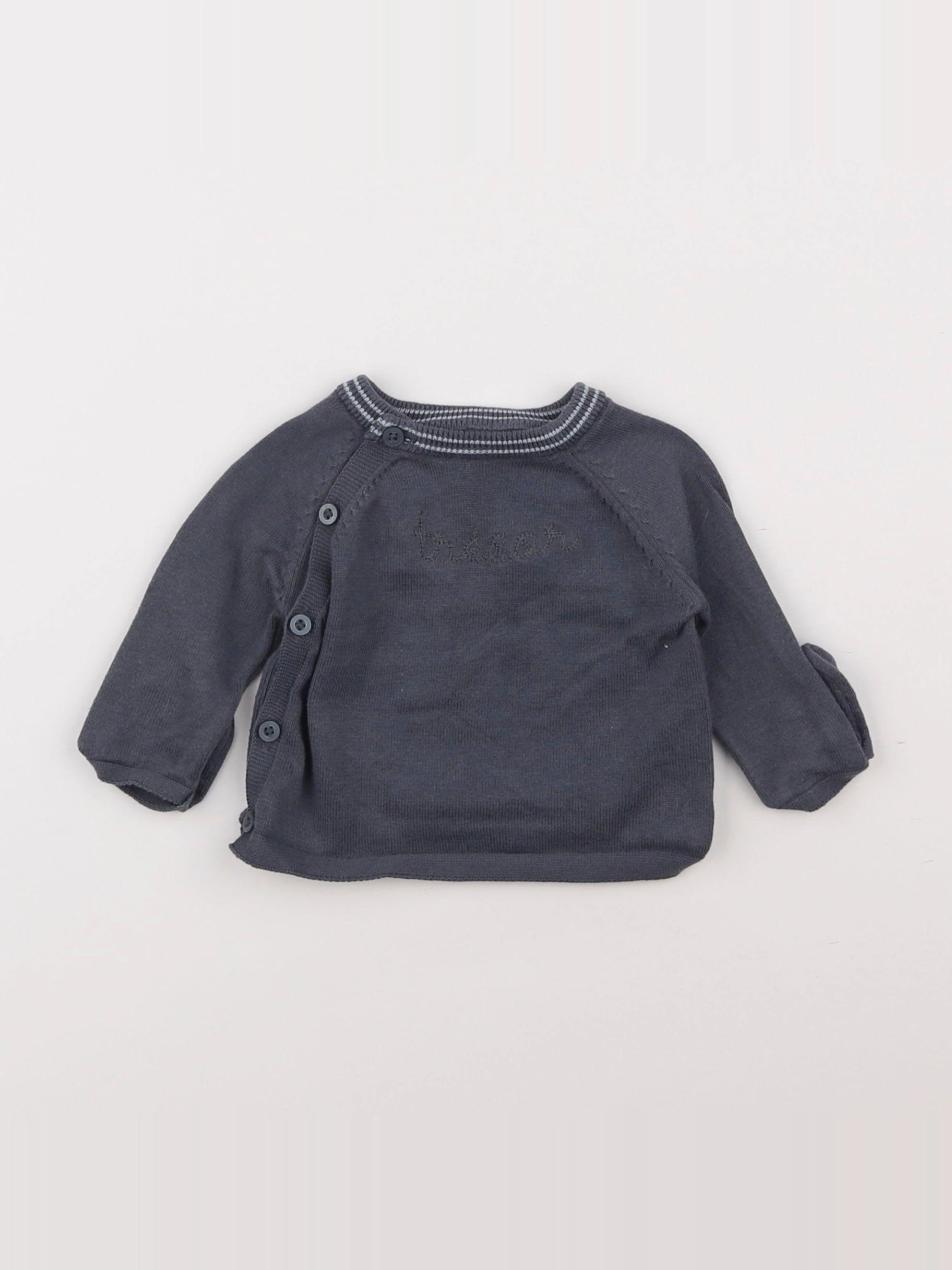 Vertbaudet - pull gris - 3 mois