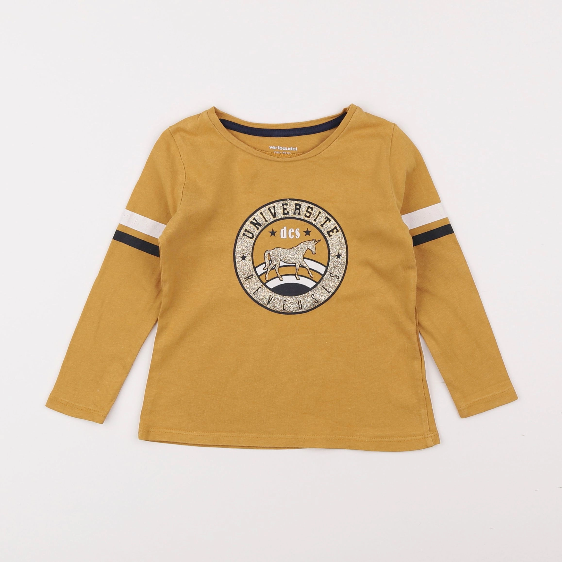 Vertbaudet - tee-shirt jaune, or - 2 ans