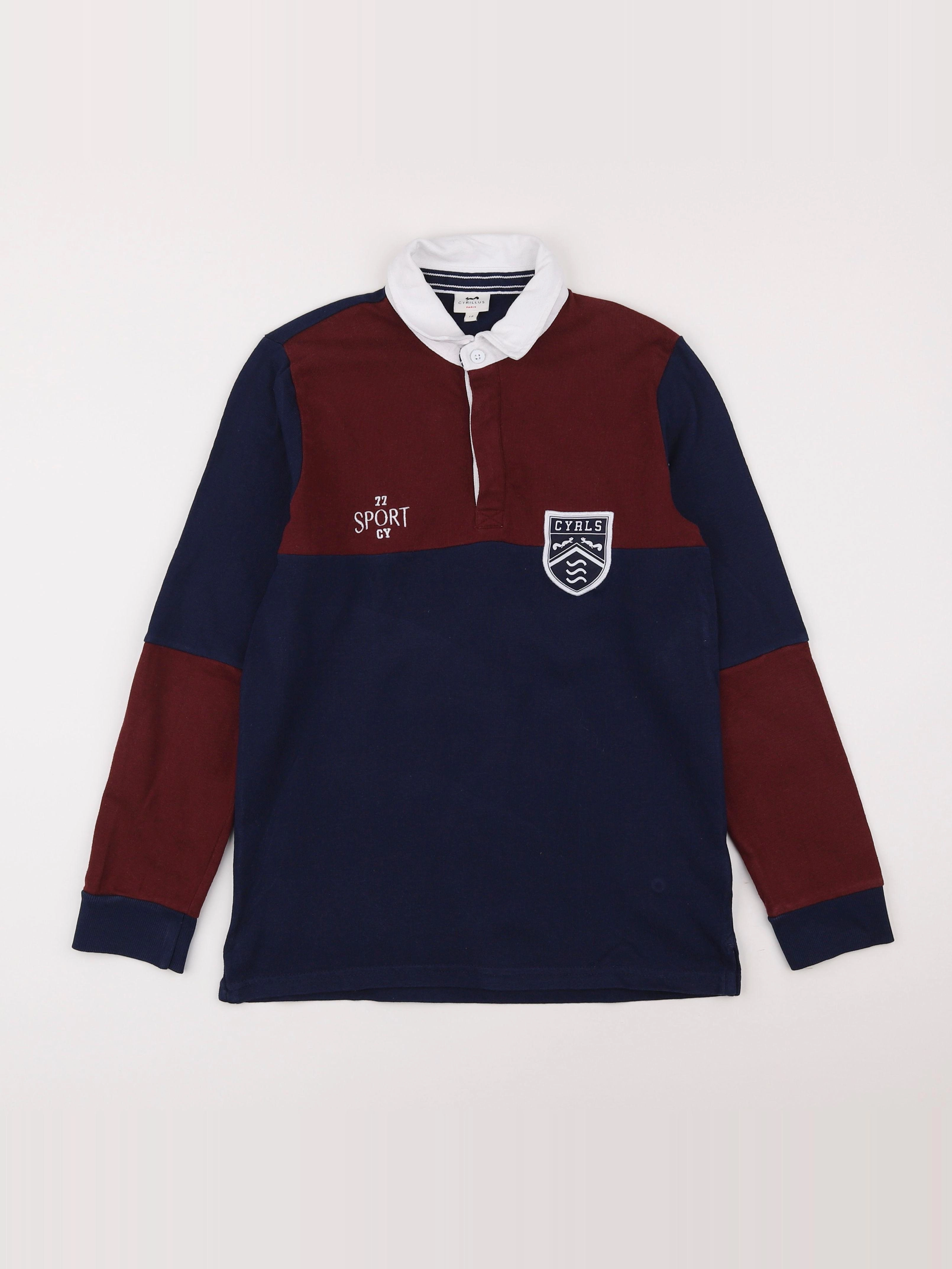Cyrillus - polo bleu, rouge - 12 ans