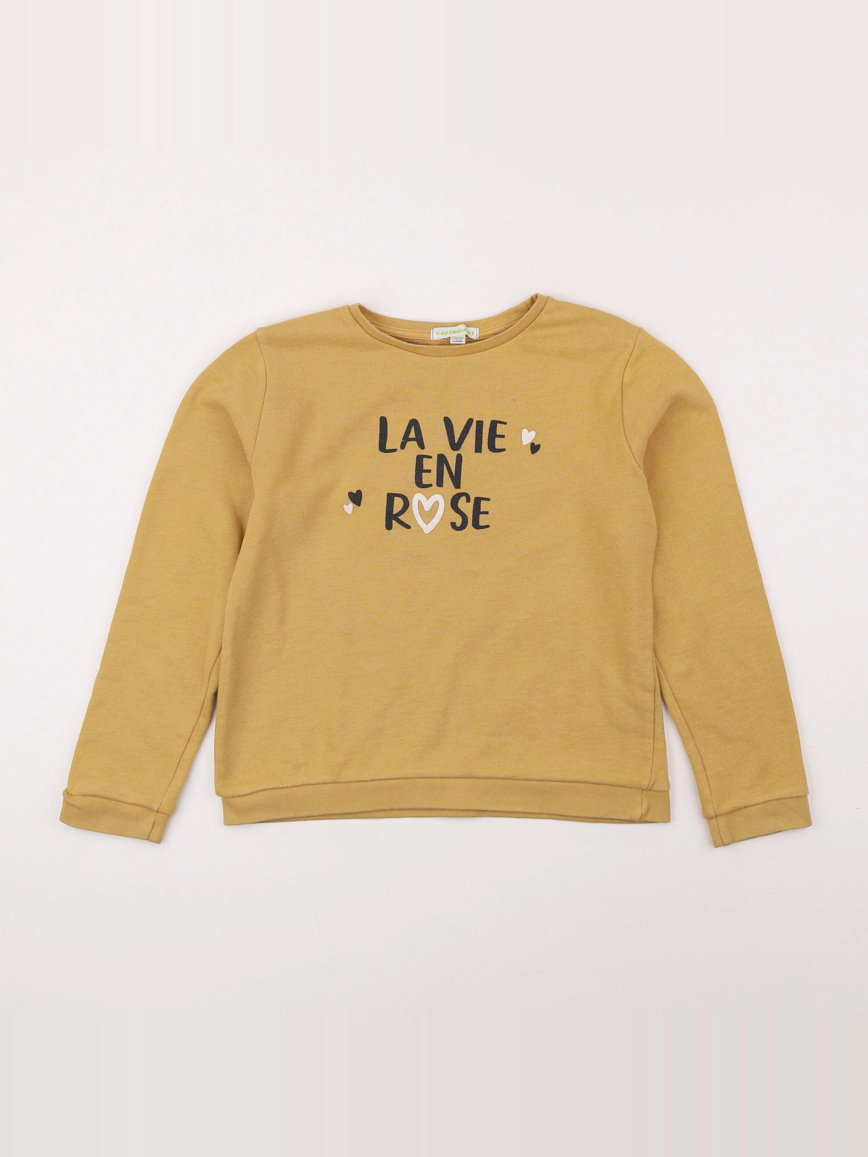 Vertbaudet - sweat jaune - 10 ans