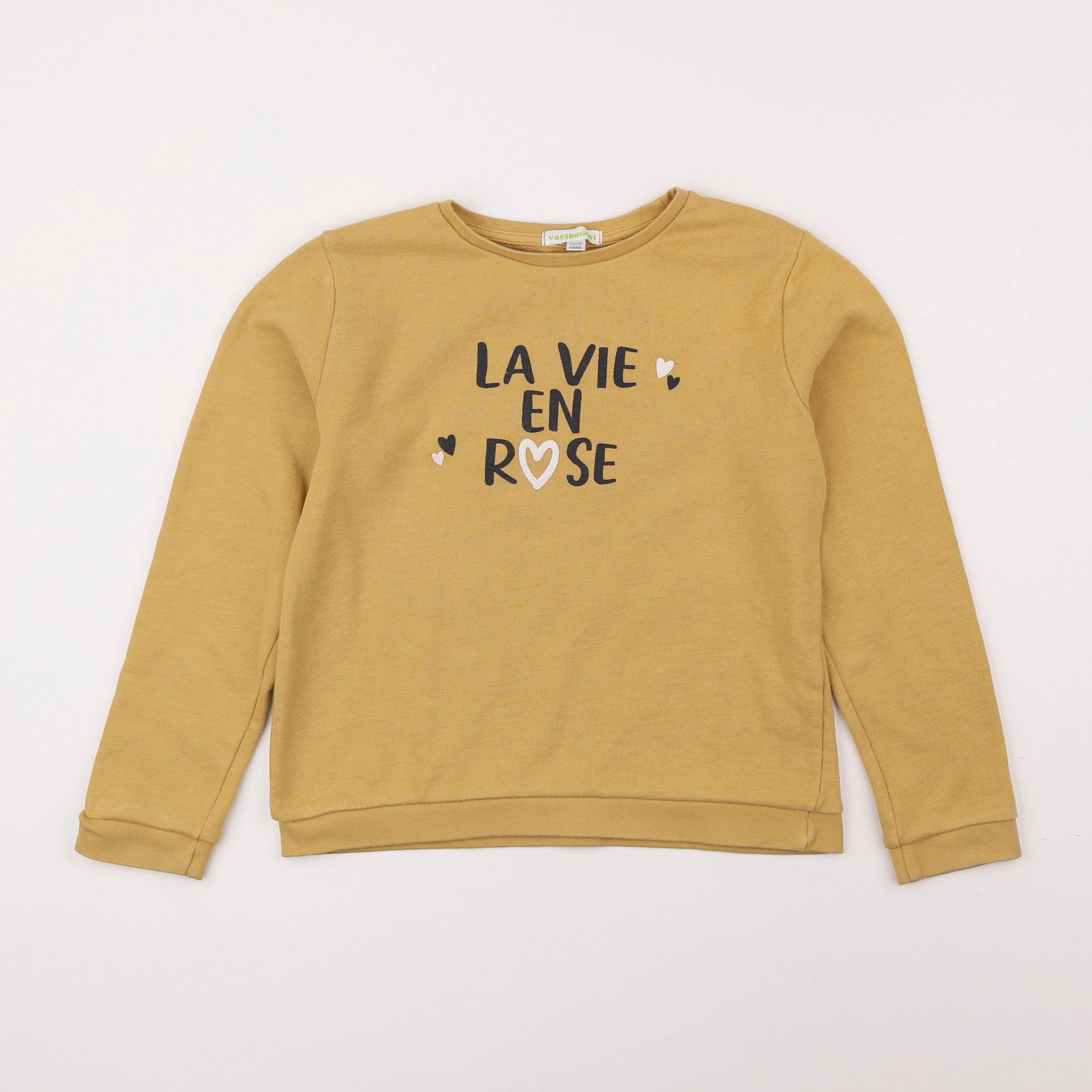 Vertbaudet - sweat jaune - 10 ans