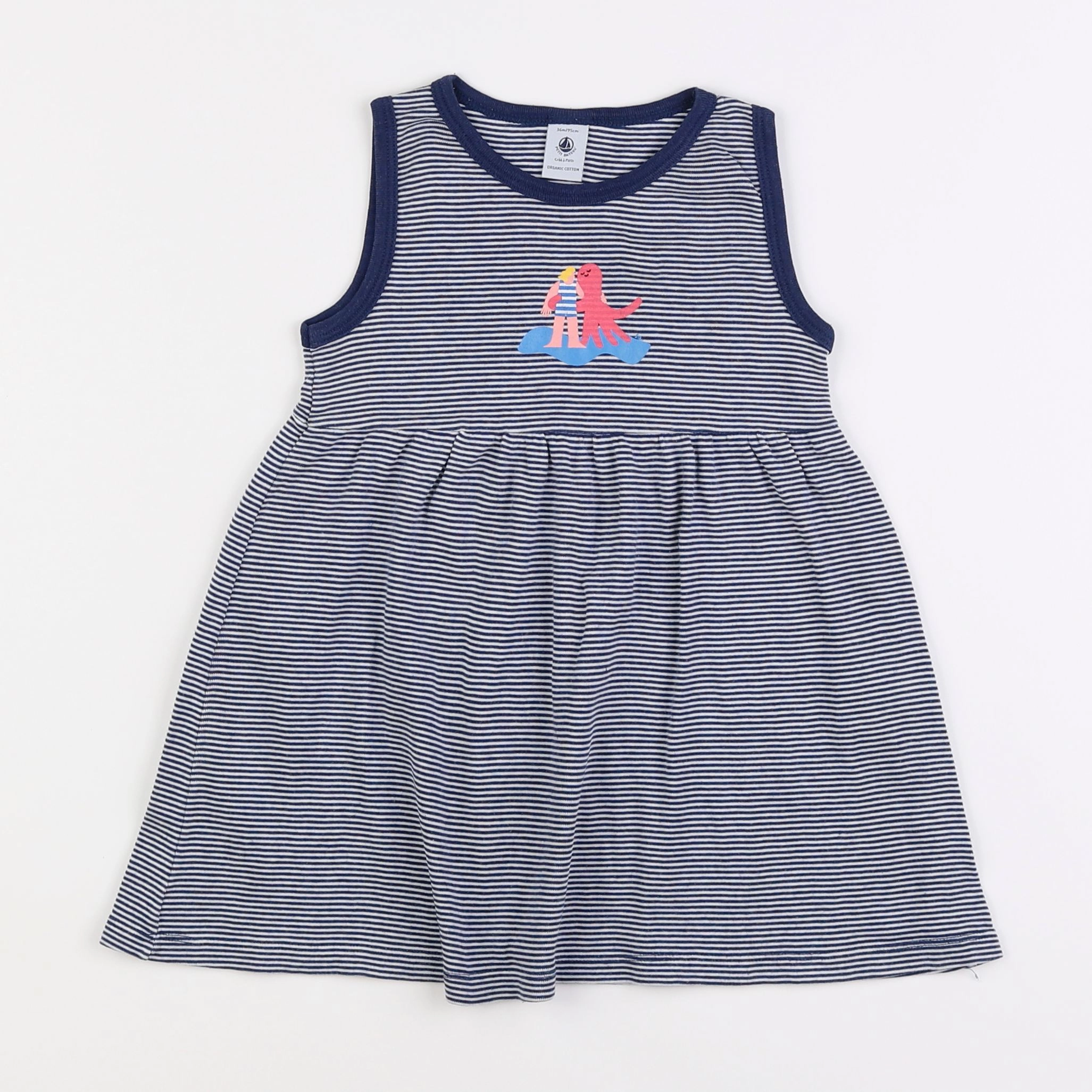 Petit Bateau - robe bleu - 3 ans