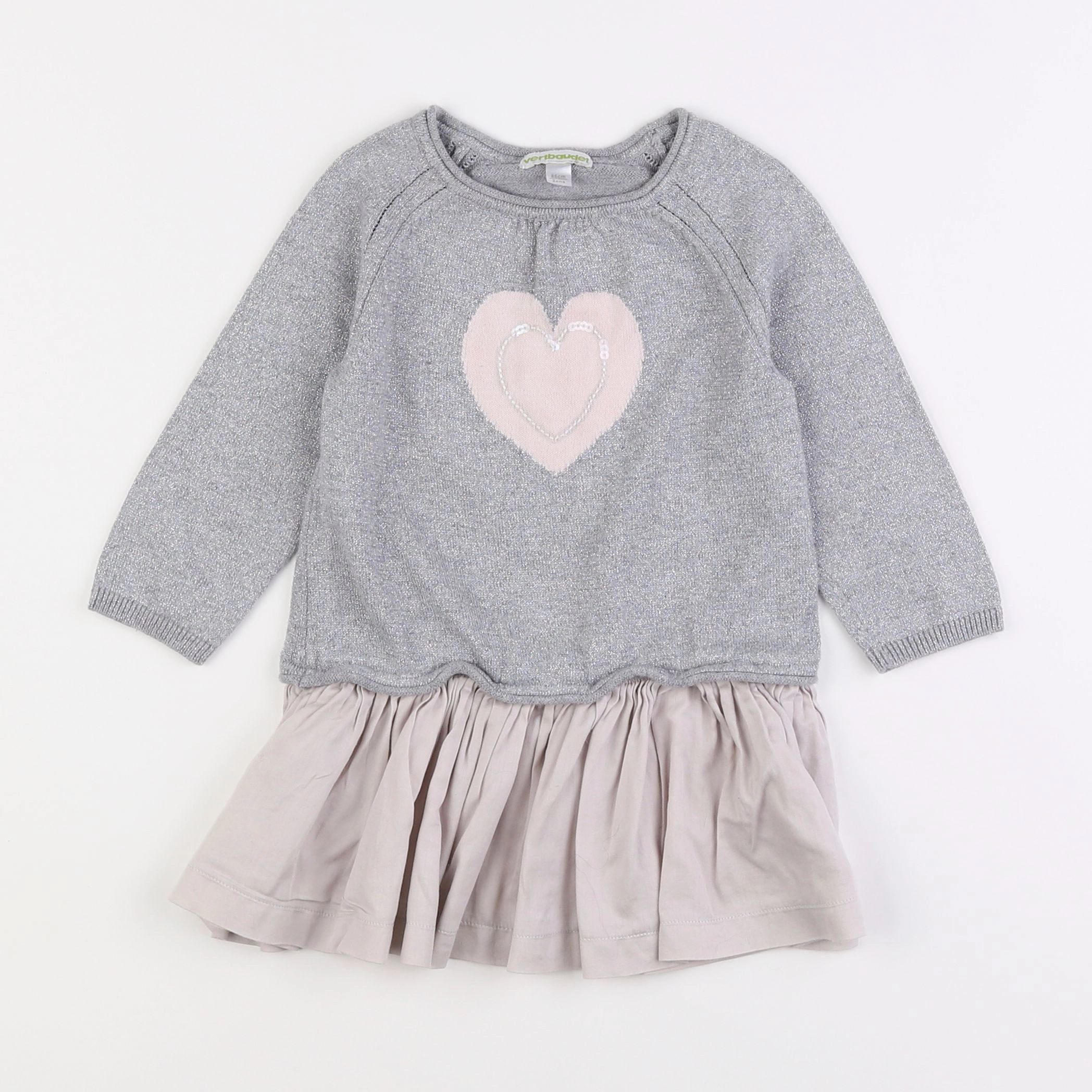 Vertbaudet - robe gris - 2 ans