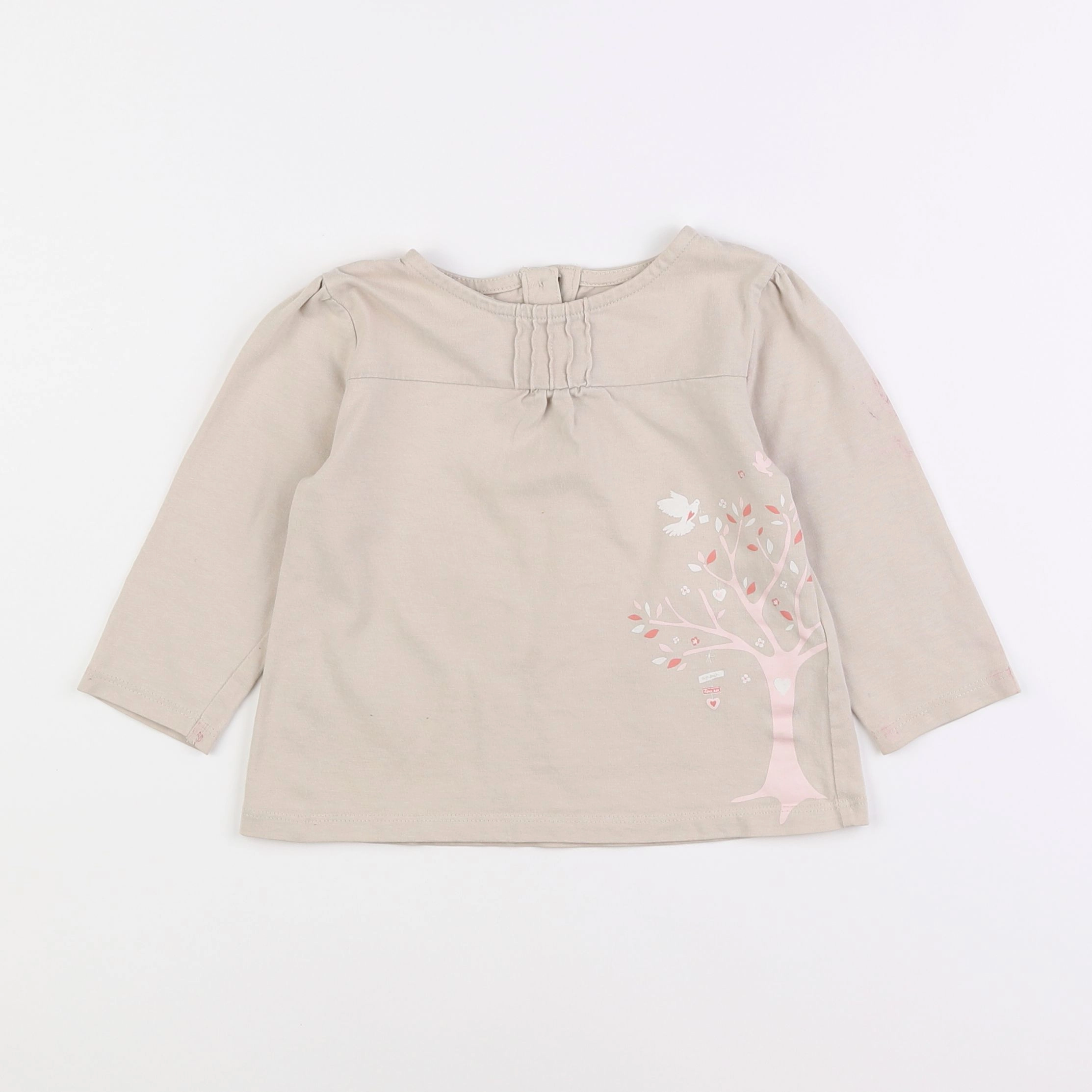 Vertbaudet - tee-shirt beige - 2 ans