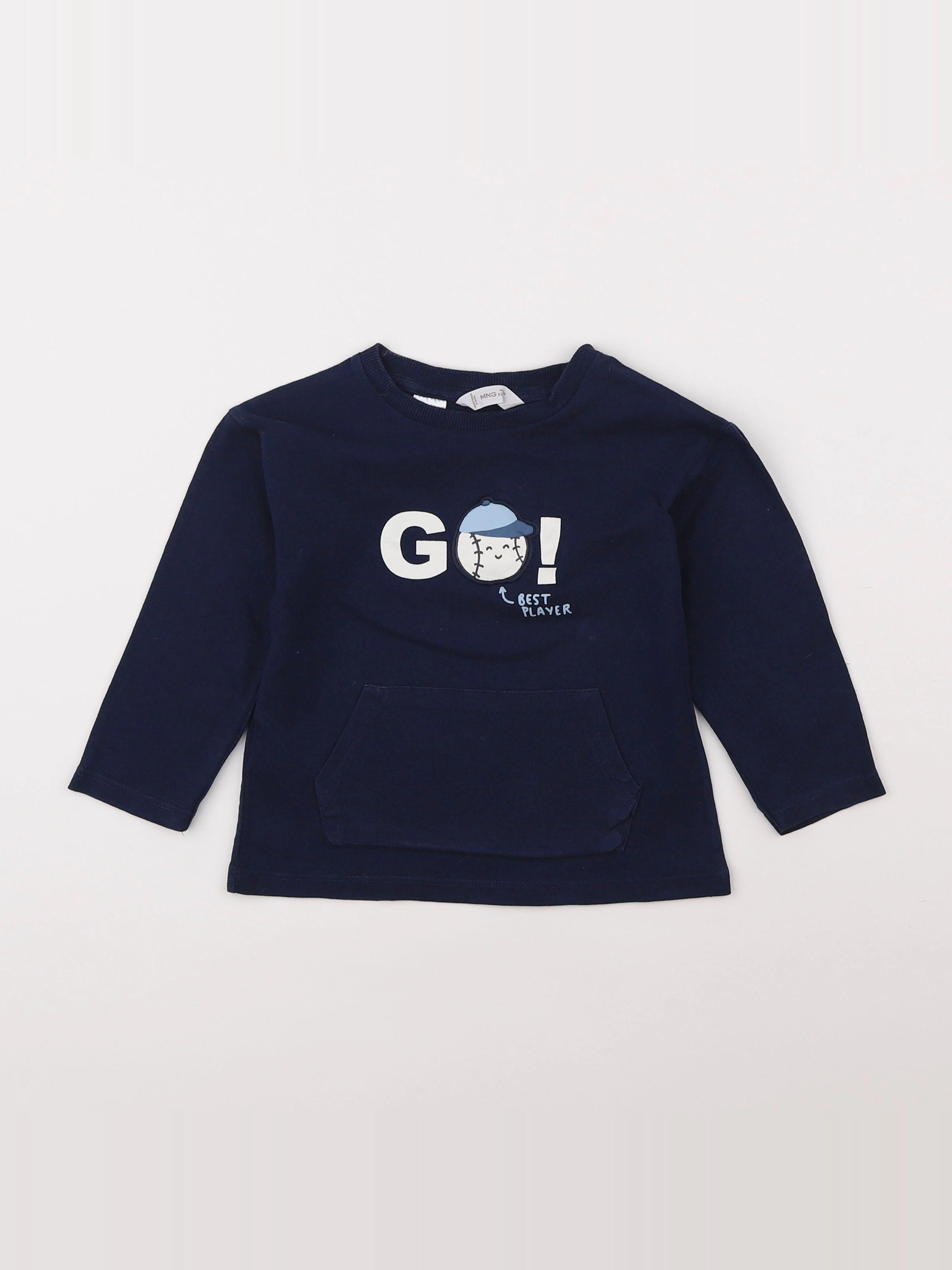 Mango - tee-shirt bleu - 18 mois à 2 ans