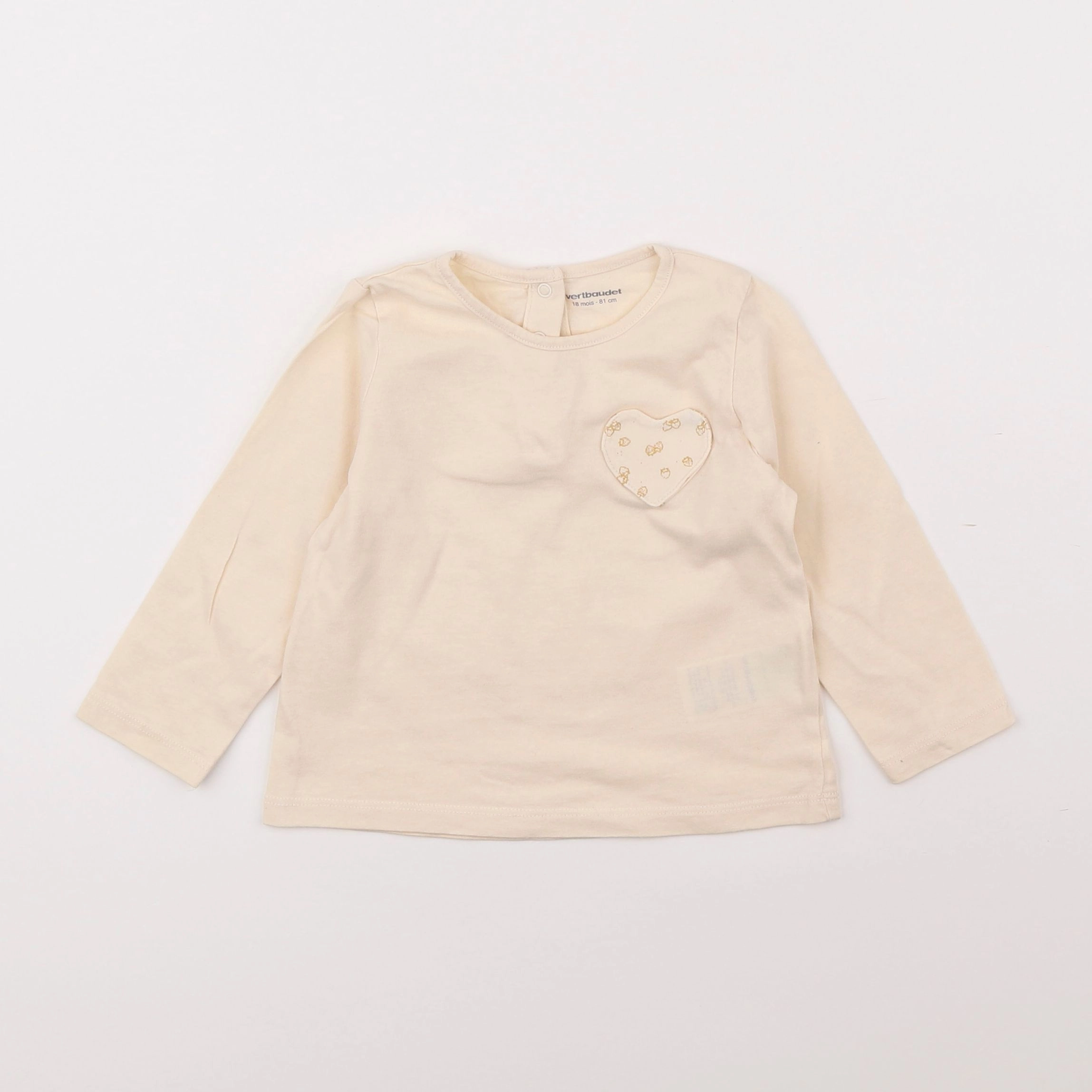 Vertbaudet - tee-shirt beige - 18 mois