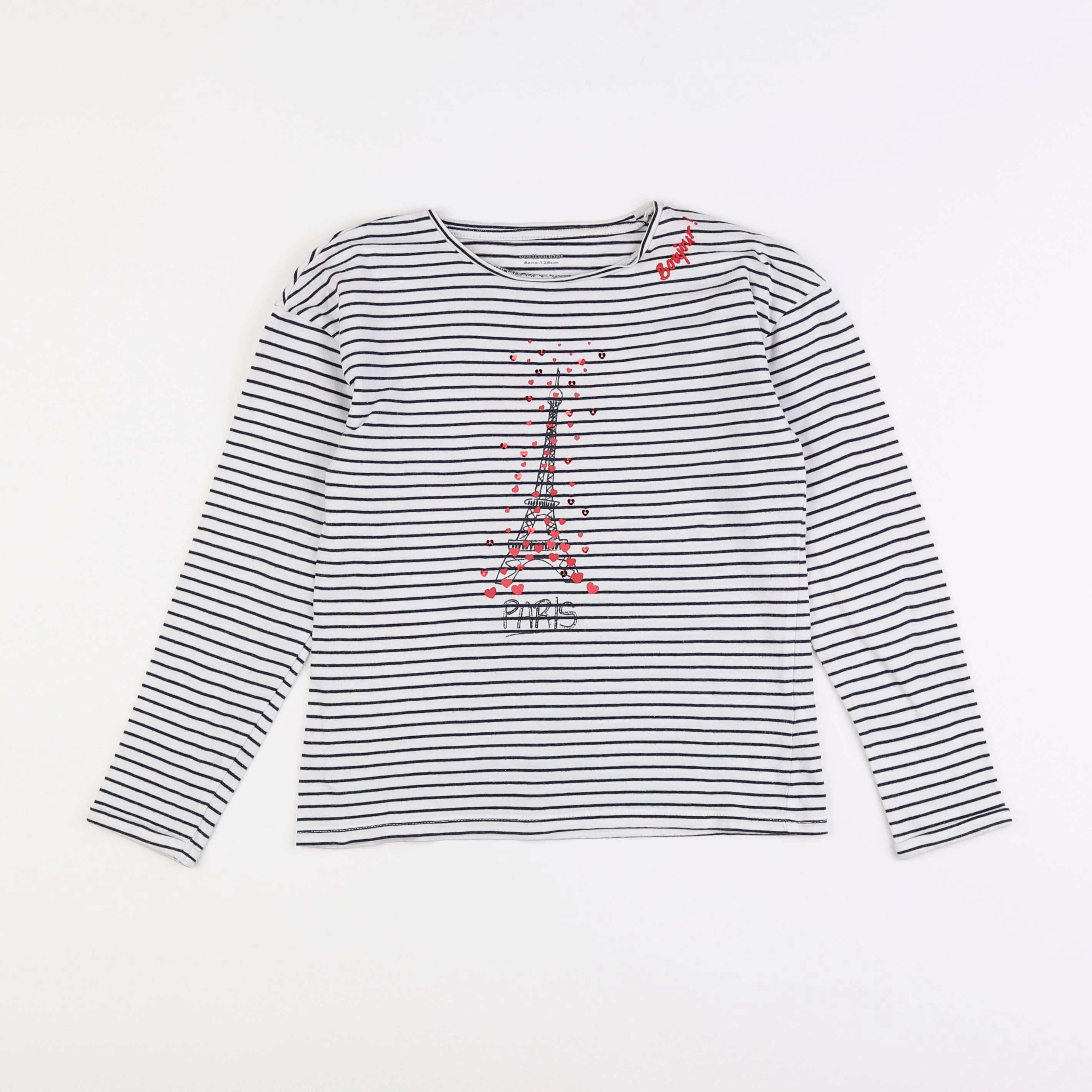 Vertbaudet - tee-shirt bleu - 8 ans