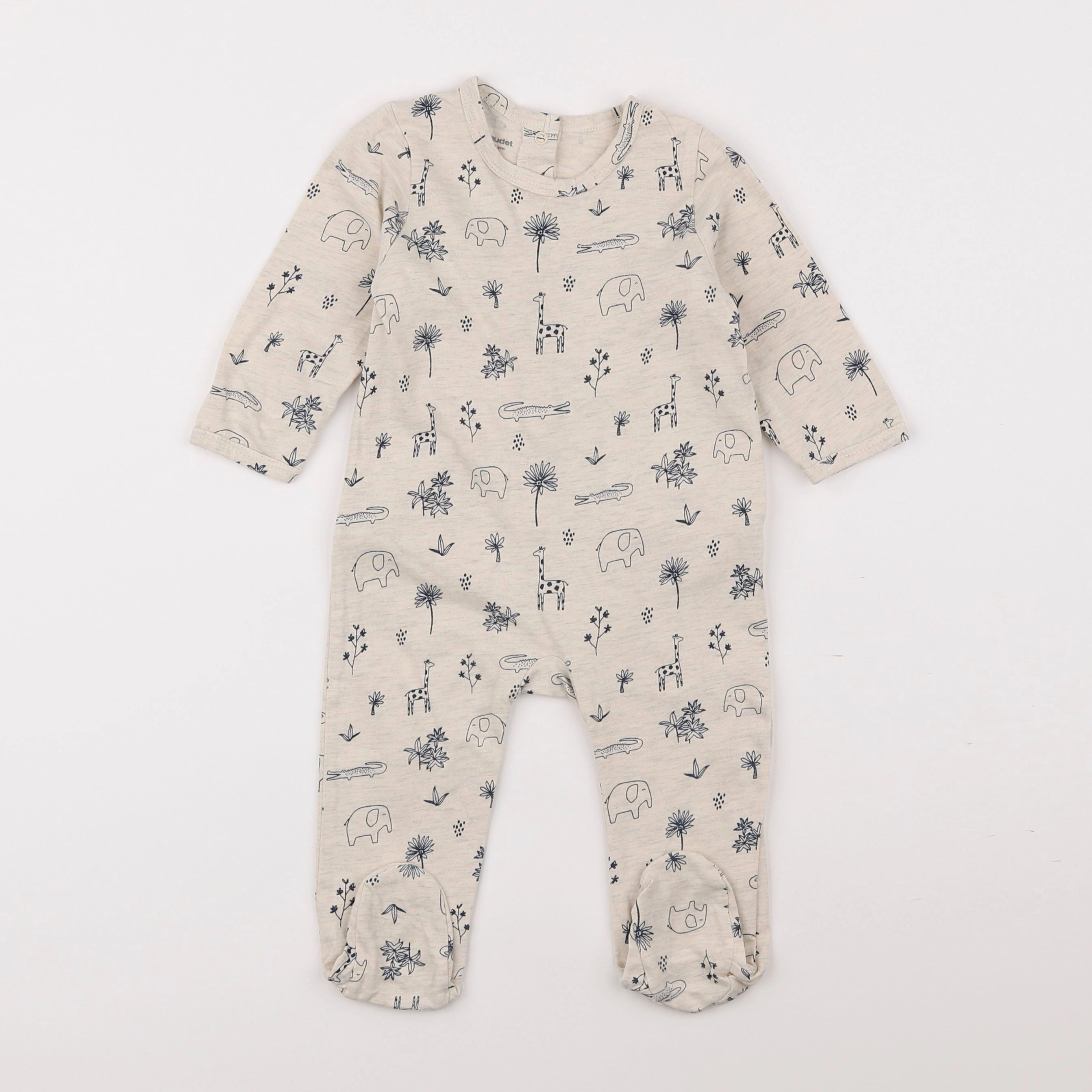 Vertbaudet - pyjama coton beige - 9 mois