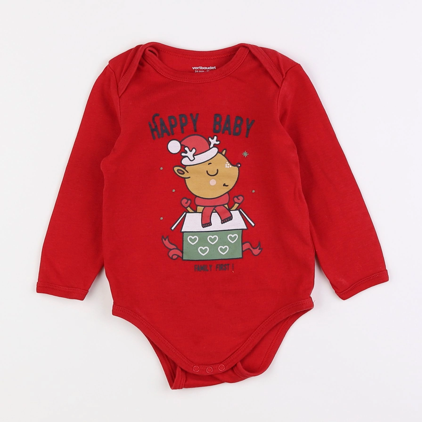 Vertbaudet - body rouge - 2 ans