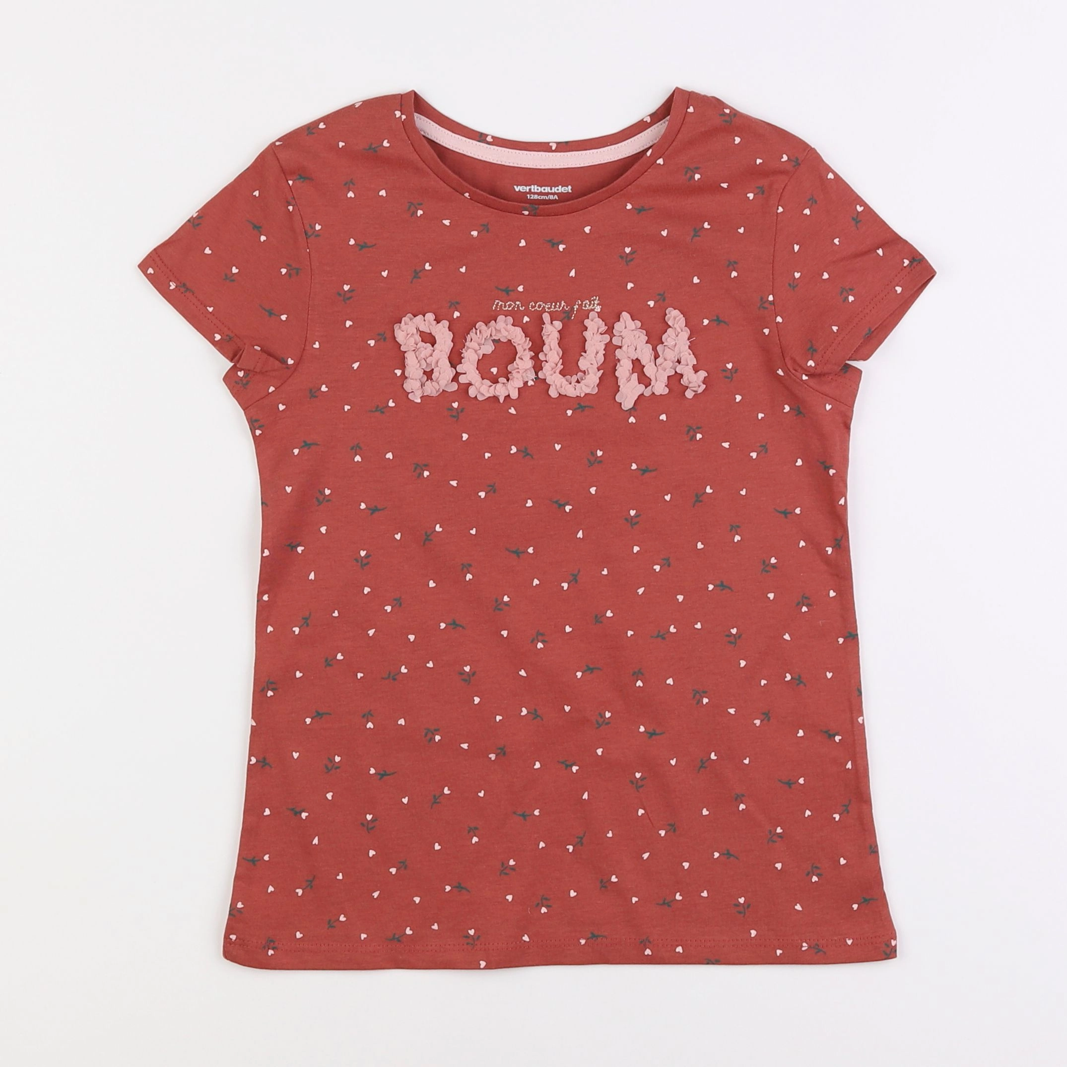 Vertbaudet - tee-shirt rose - 8 ans