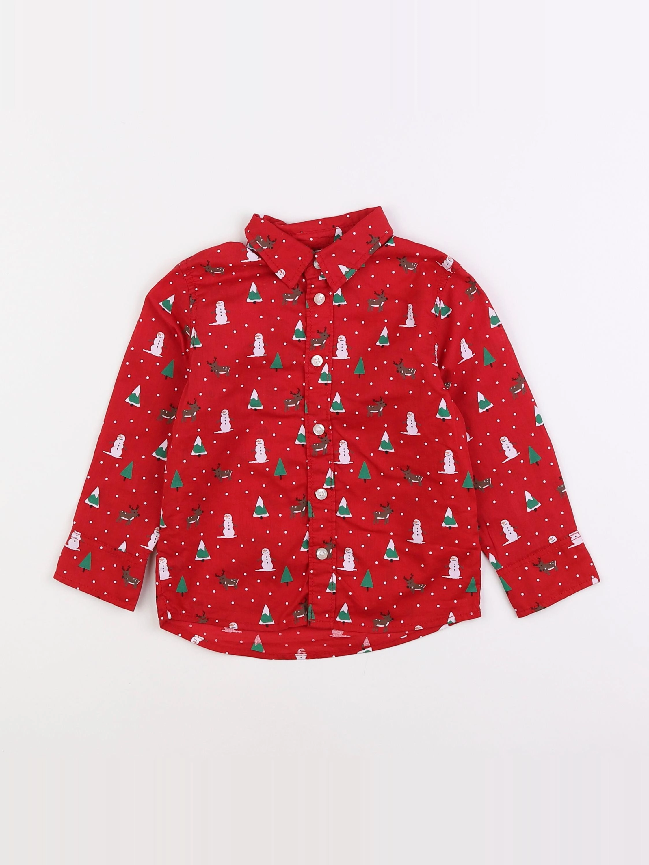 H&M - chemise rouge - 18 mois à 2 ans