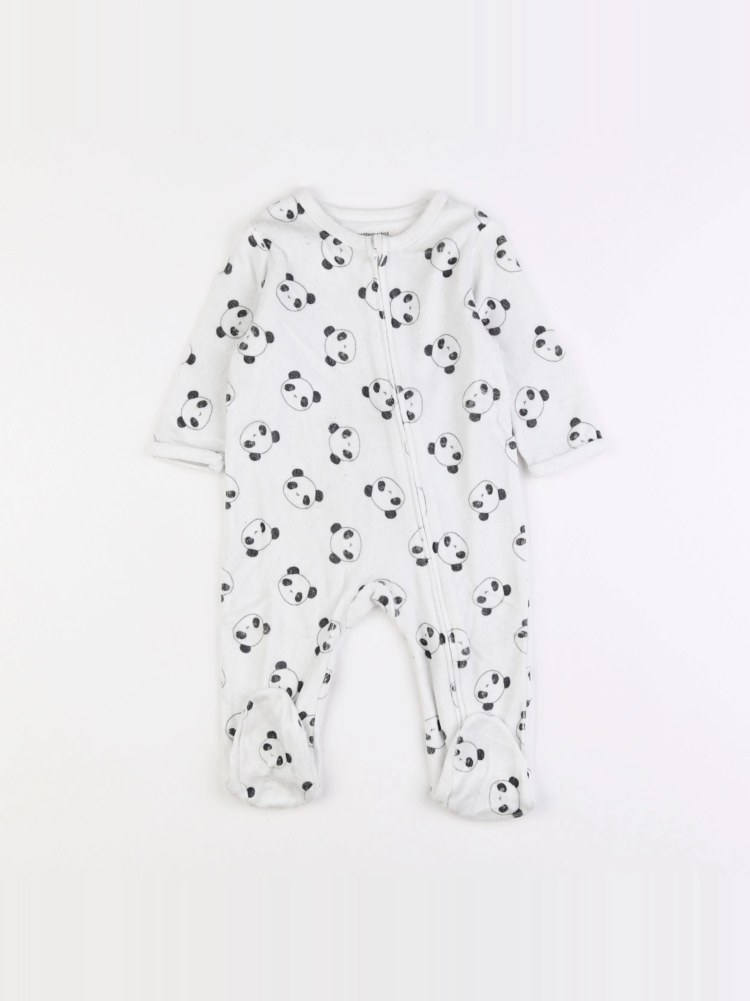 Vertbaudet - pyjama velours blanc - 9 mois