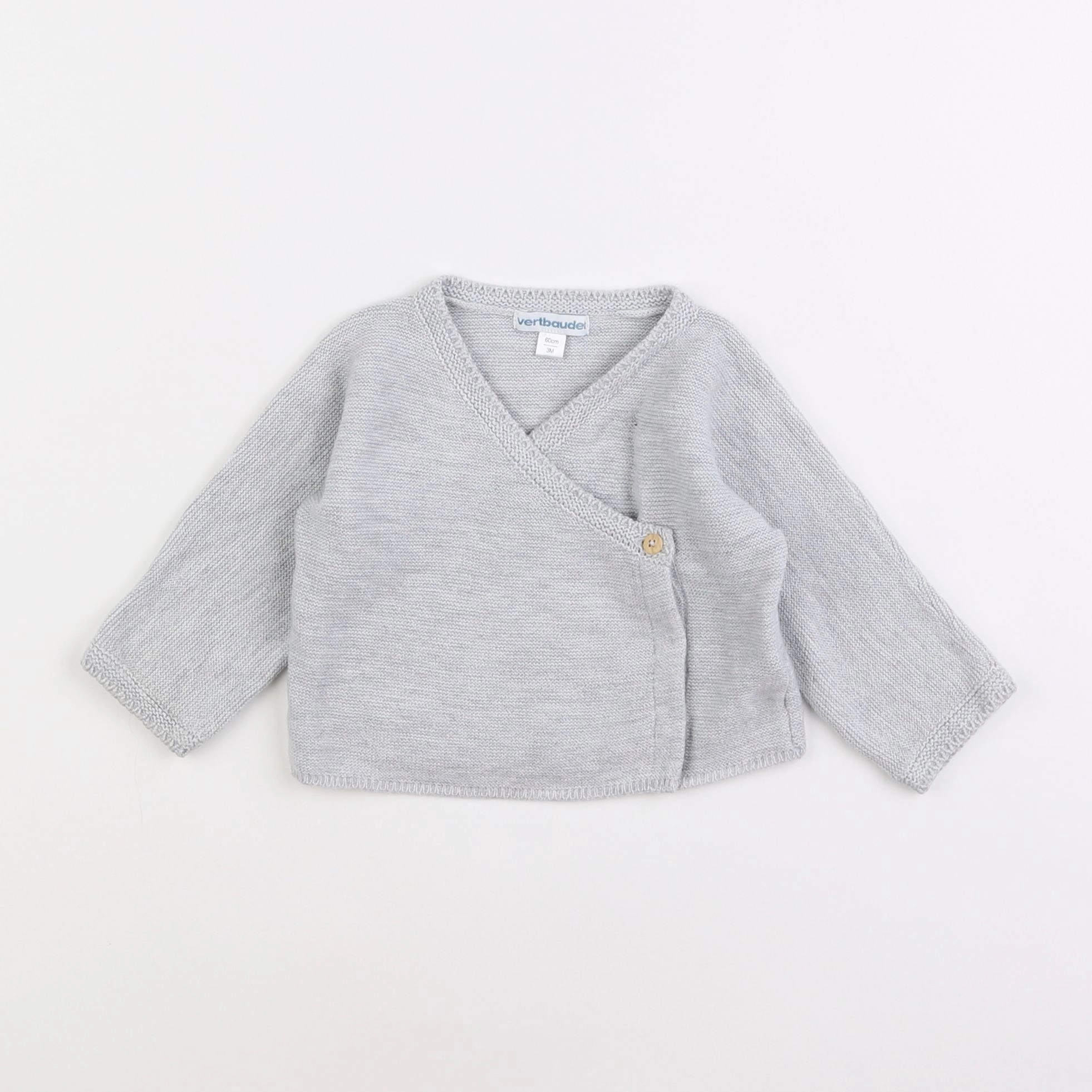 Vertbaudet - gilet gris - 3 mois
