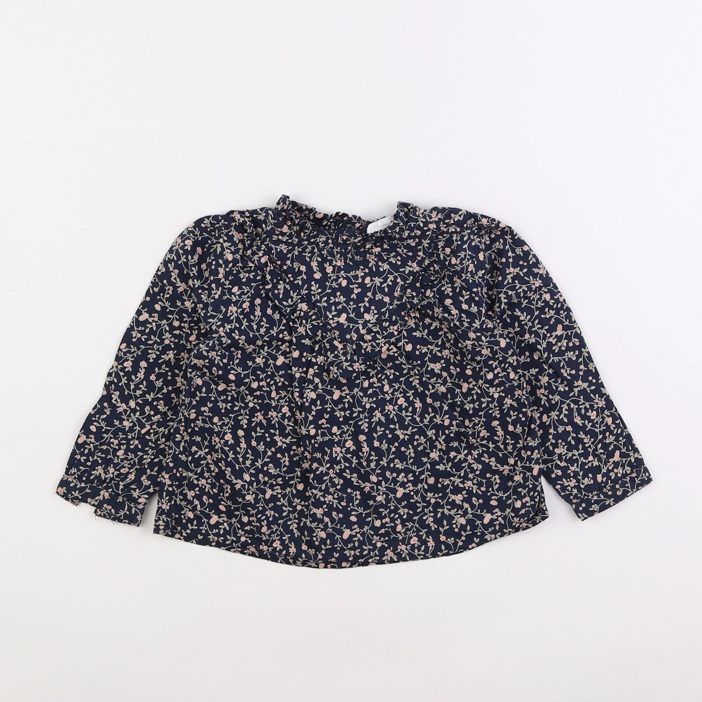 Vertbaudet - blouse bleu - 2 ans