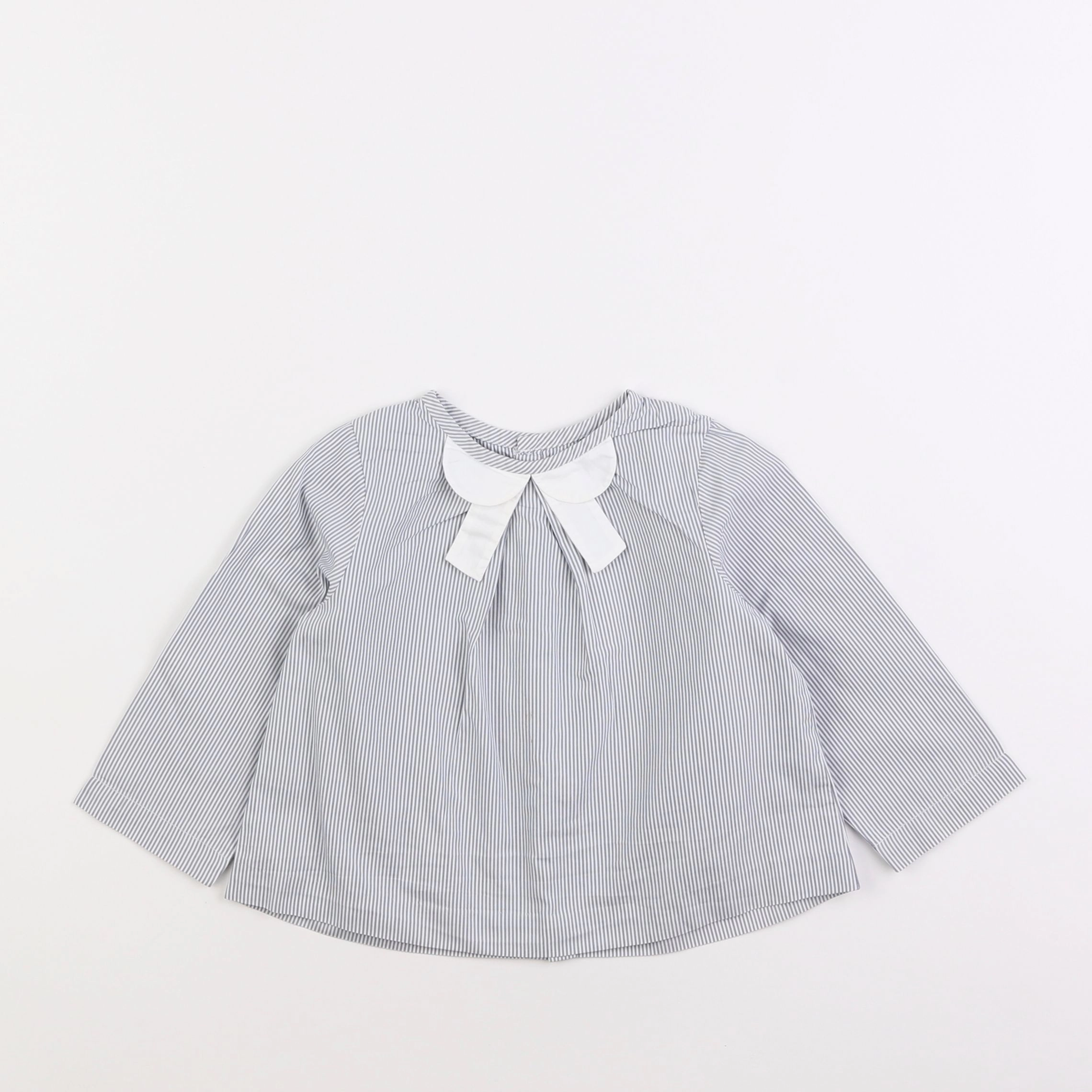 Jacadi - blouse blanc, gris - 18 mois