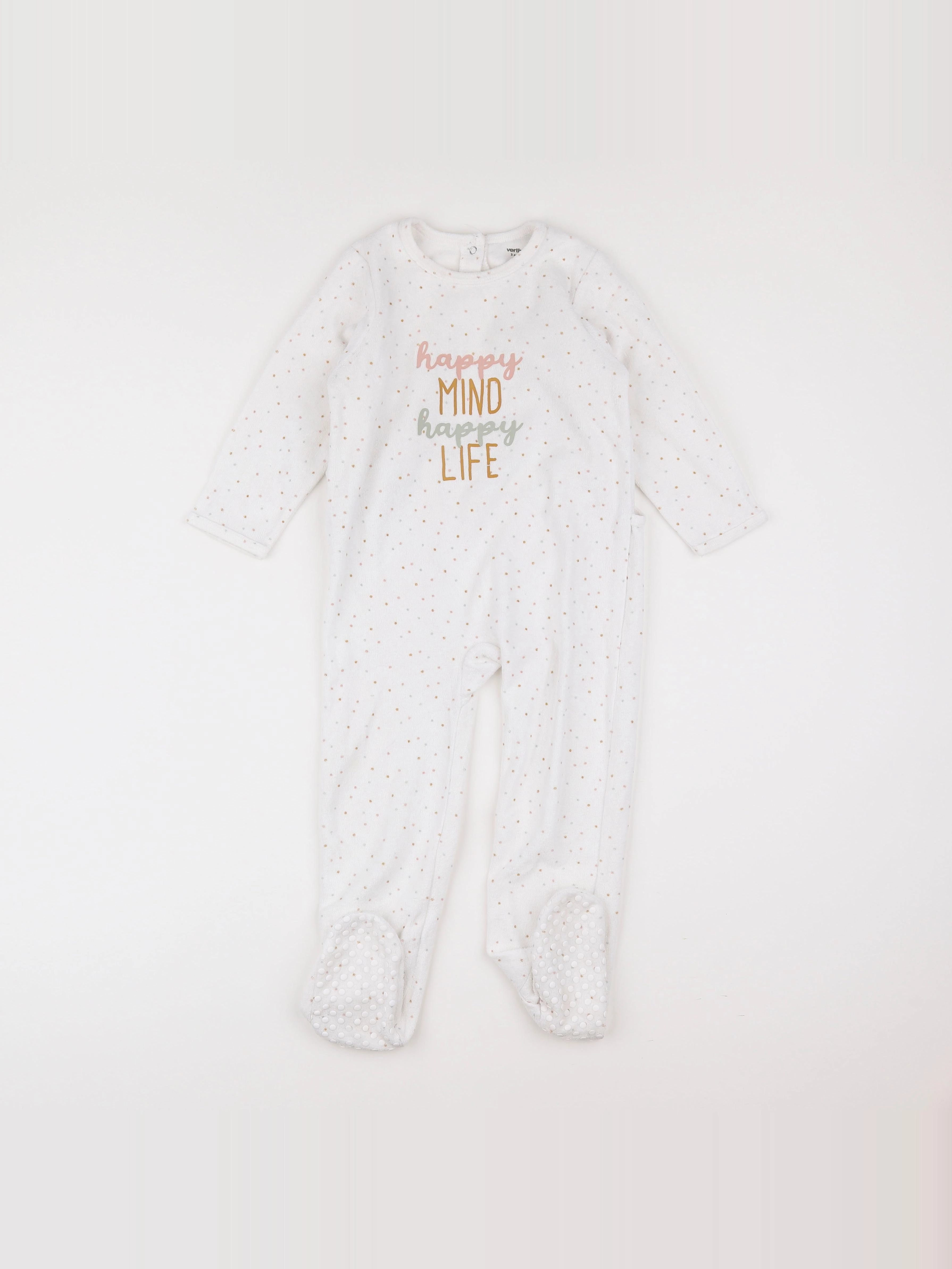 Vertbaudet - pyjama velours blanc - 3 ans