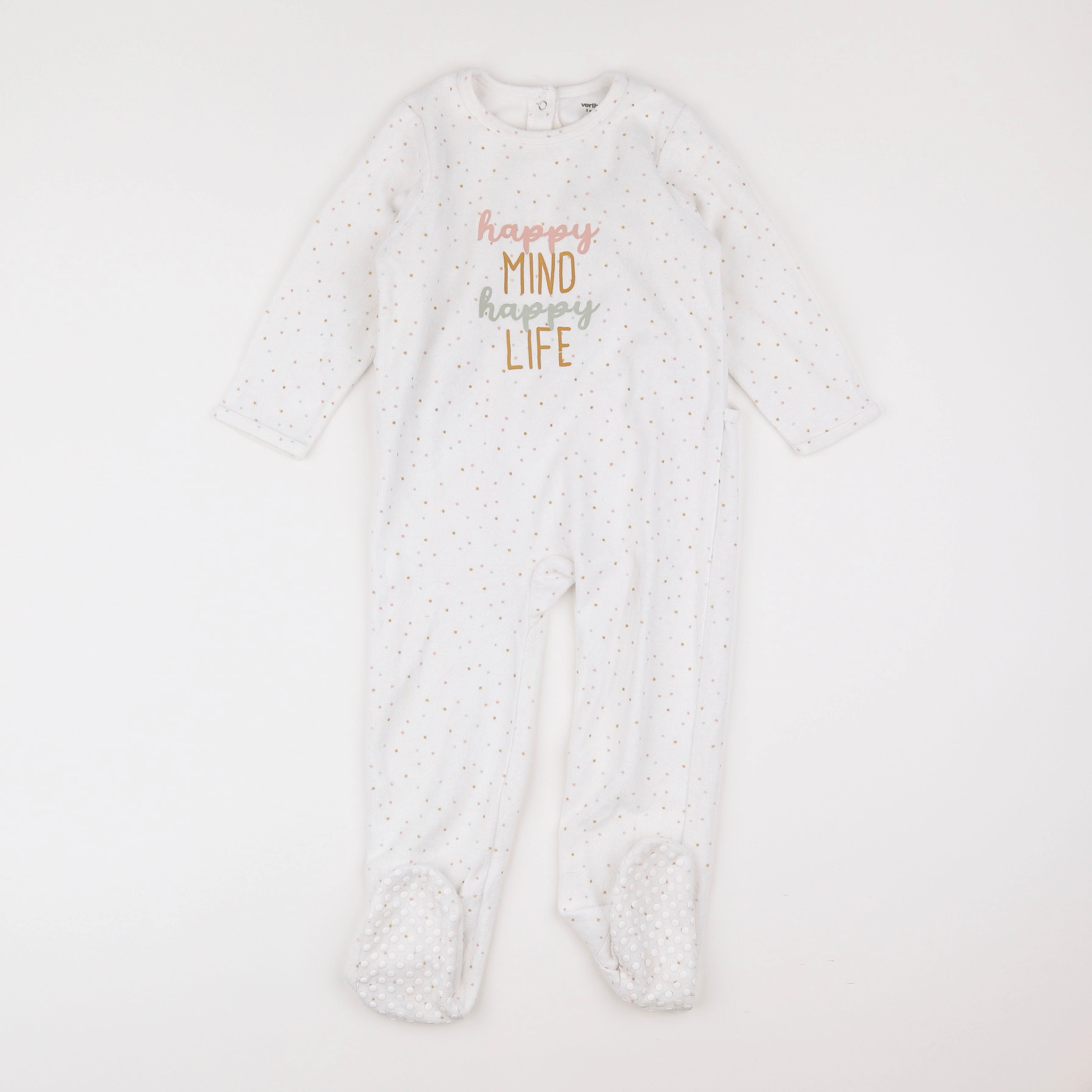 Vertbaudet - pyjama velours blanc - 3 ans