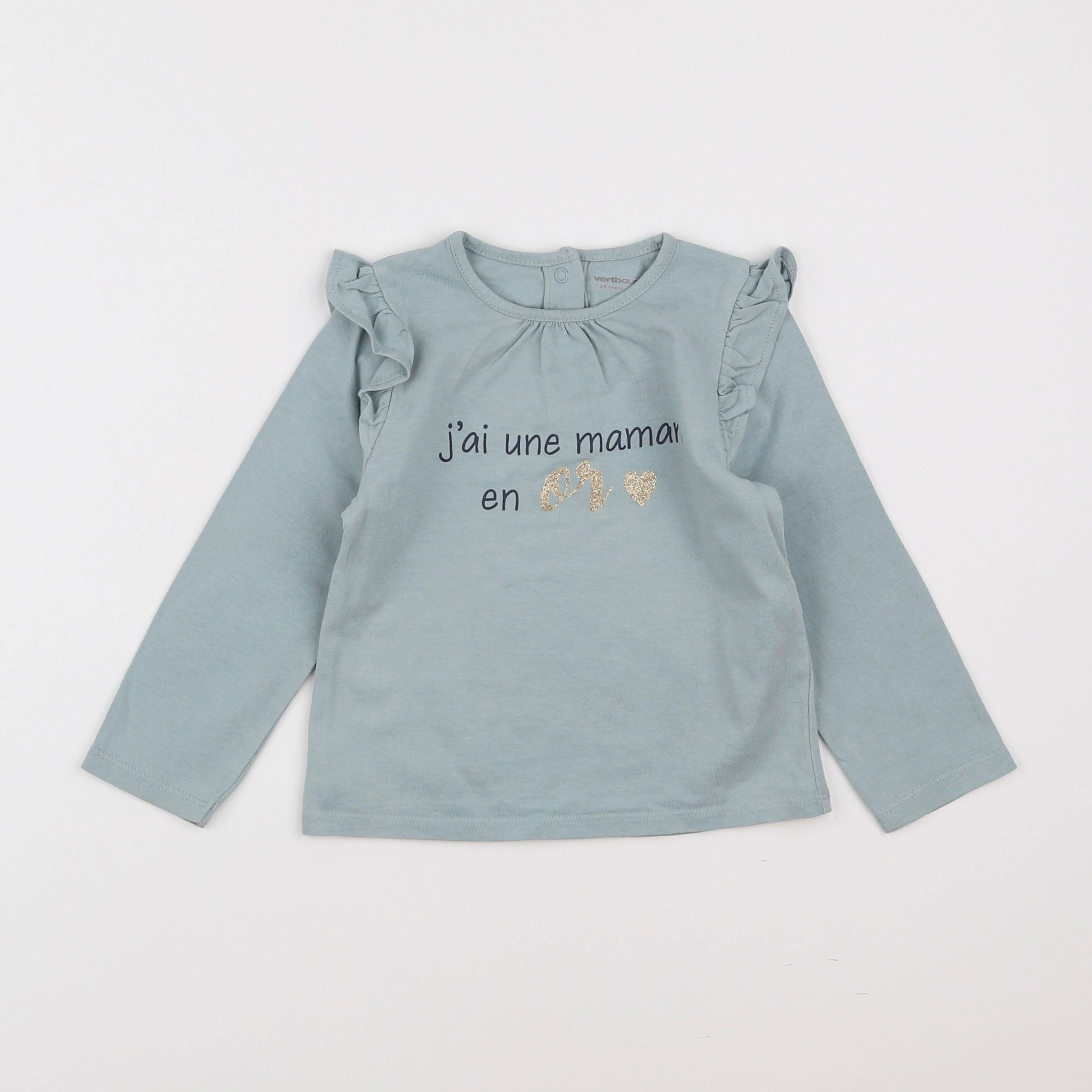 Vertbaudet - tee-shirt vert - 2 ans