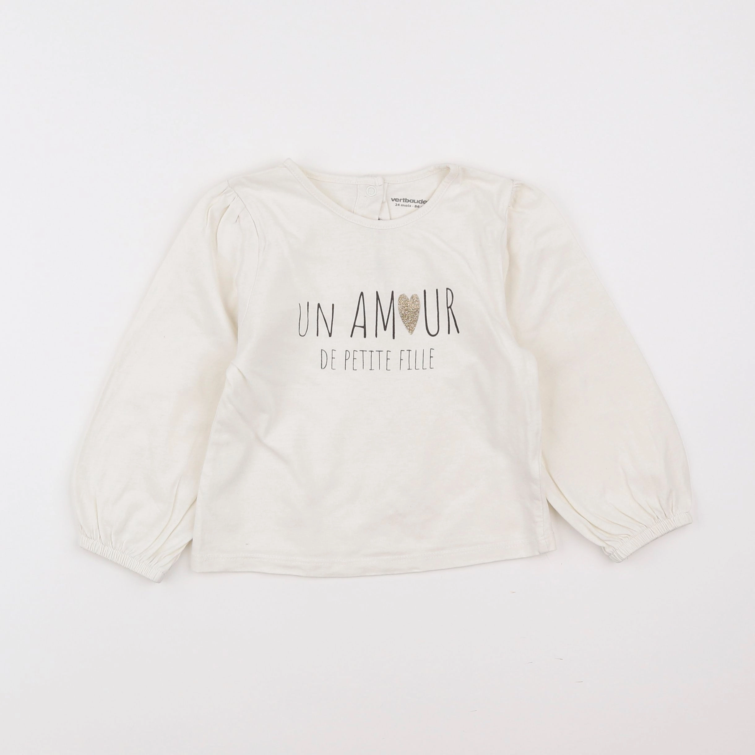 Vertbaudet - tee-shirt blanc - 2 ans
