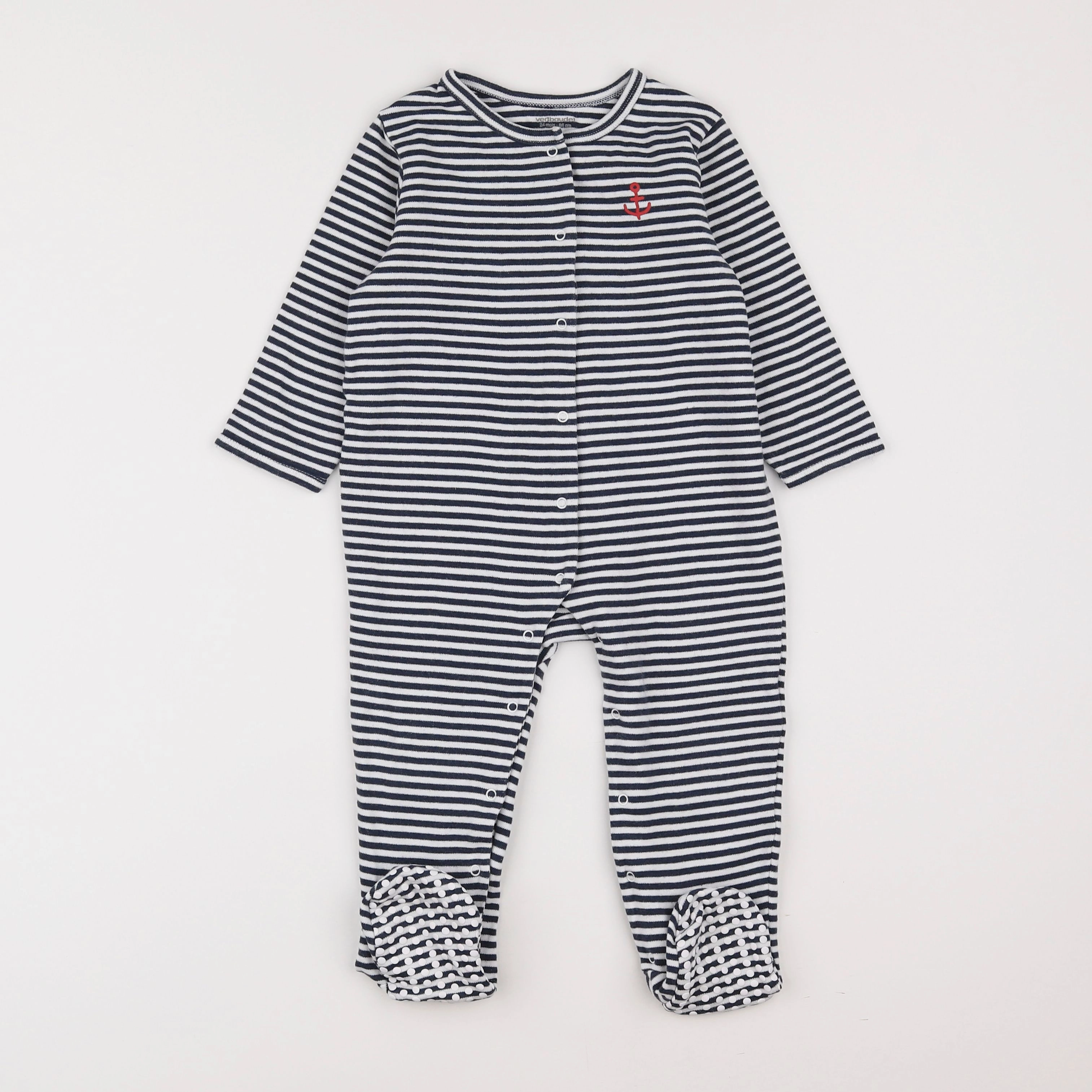 Vertbaudet - pyjama coton bleu, blanc - 2 ans