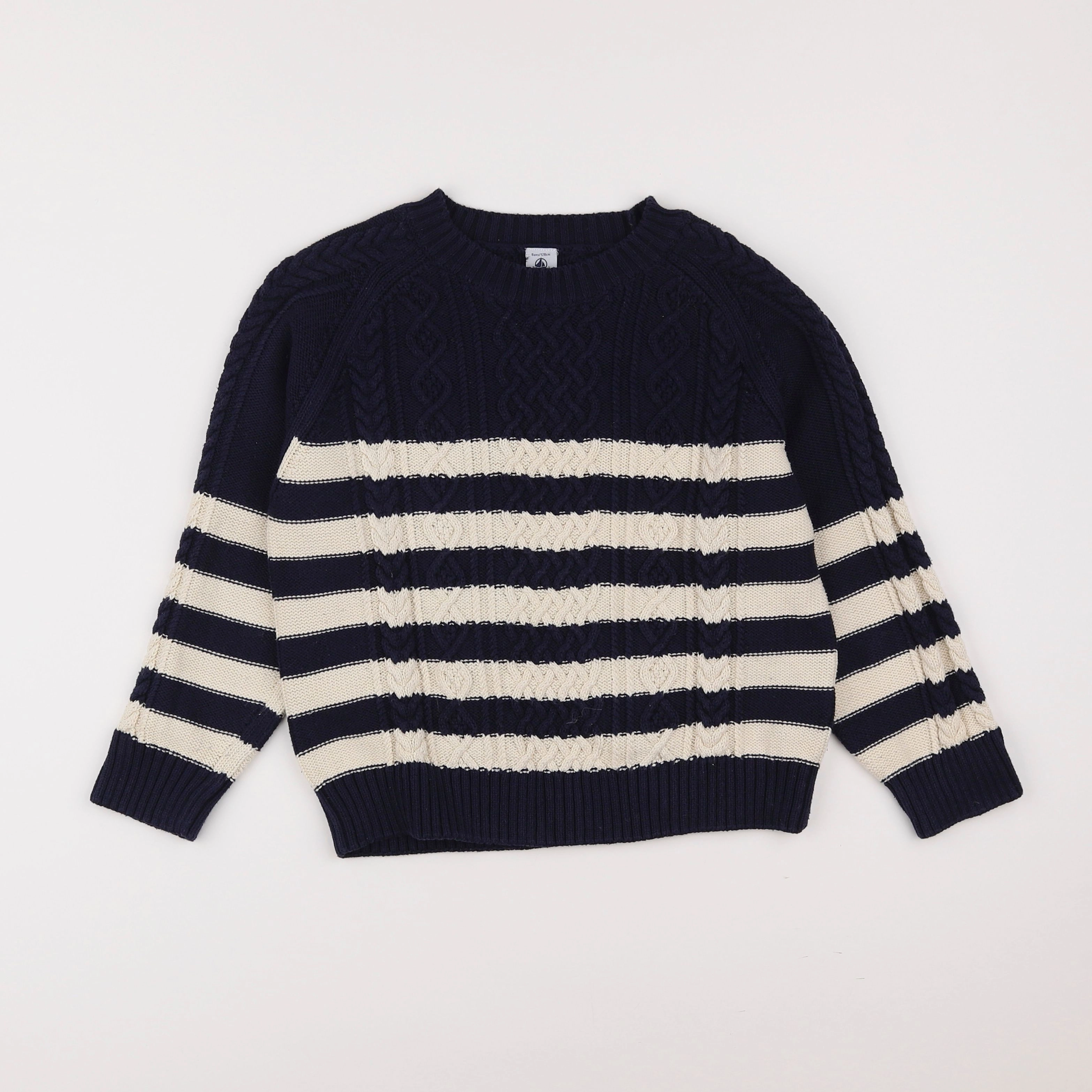 Petit Bateau - pull bleu - 8 ans