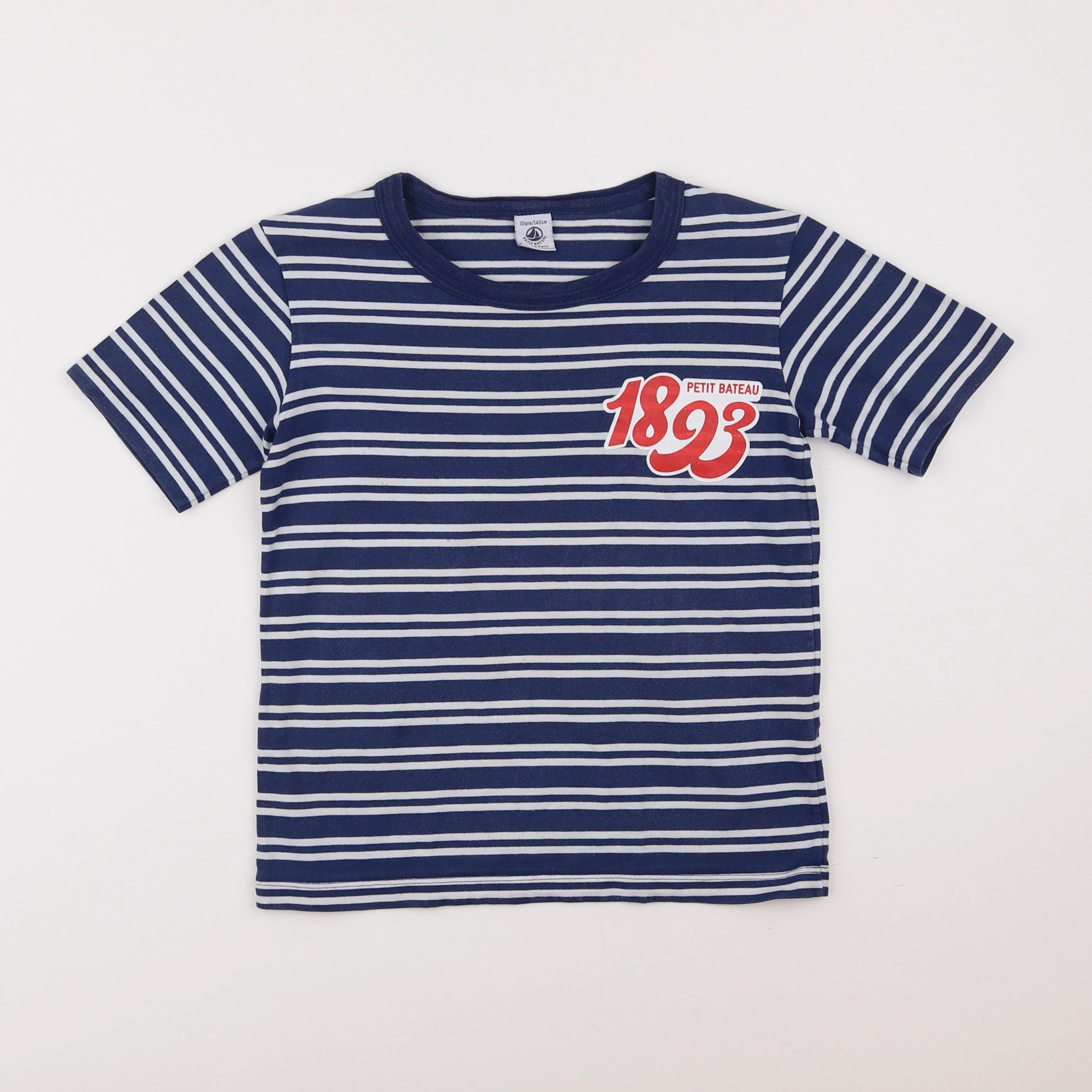 Petit Bateau - tee-shirt bleu - 10 ans