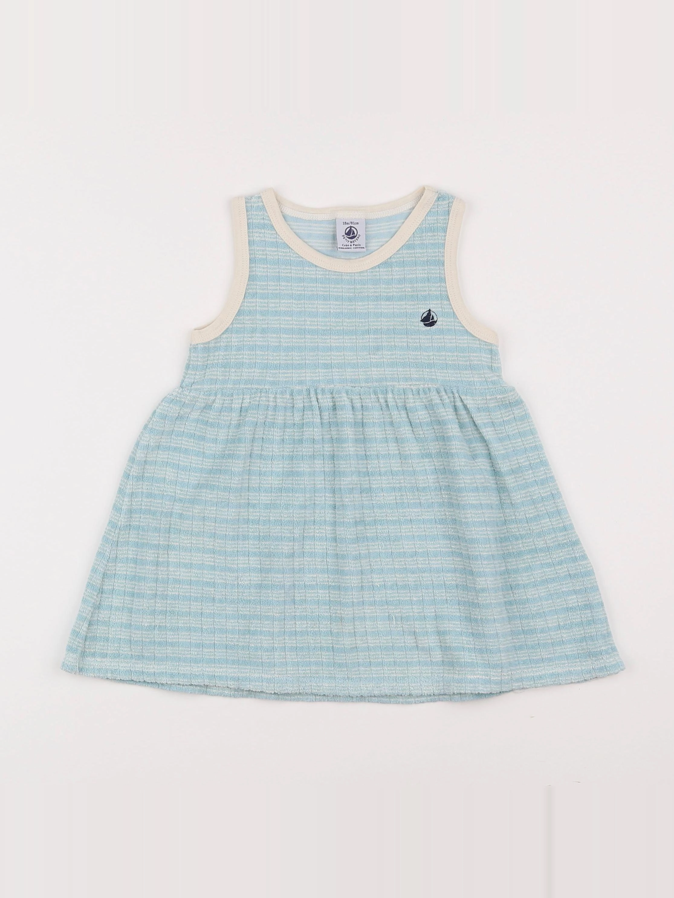 Petit Bateau - robe bleu - 18 mois