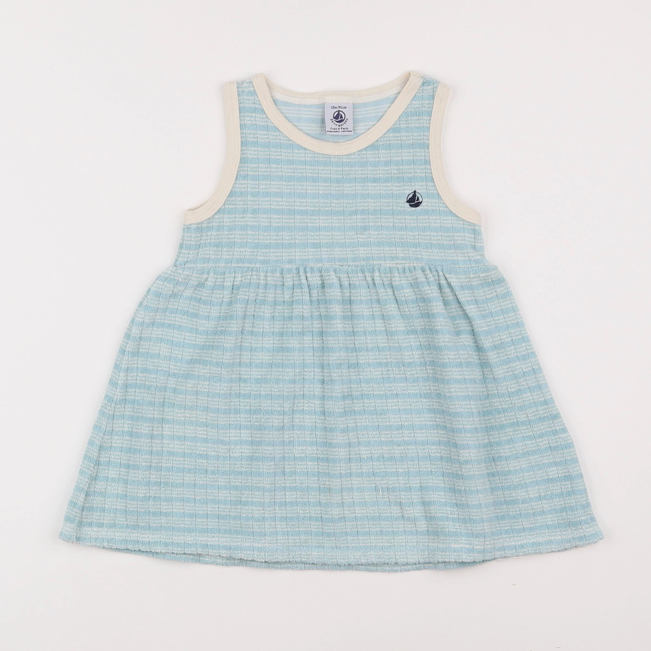 Petit Bateau - robe bleu - 18 mois