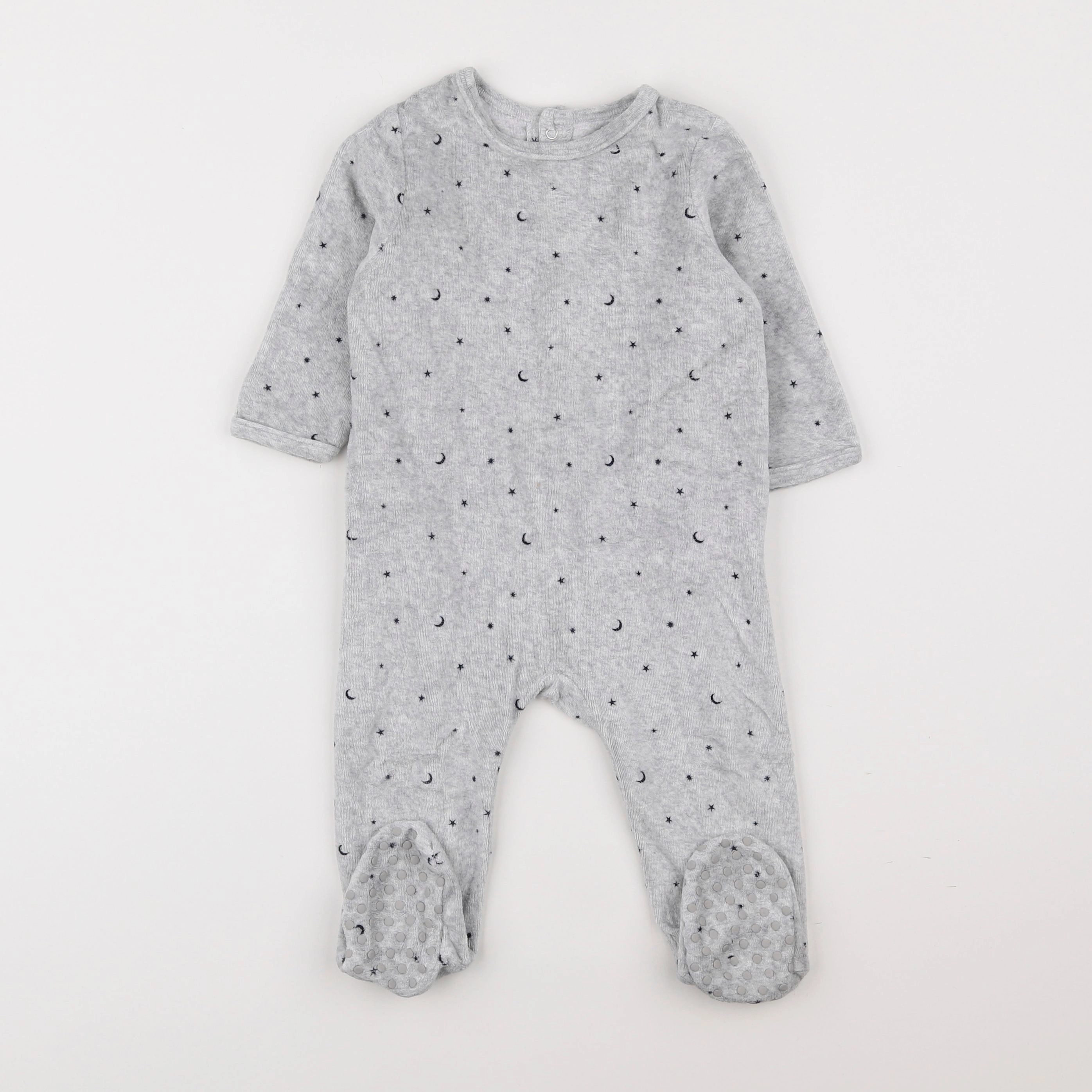 Vertbaudet - pyjama velours gris - 12 mois