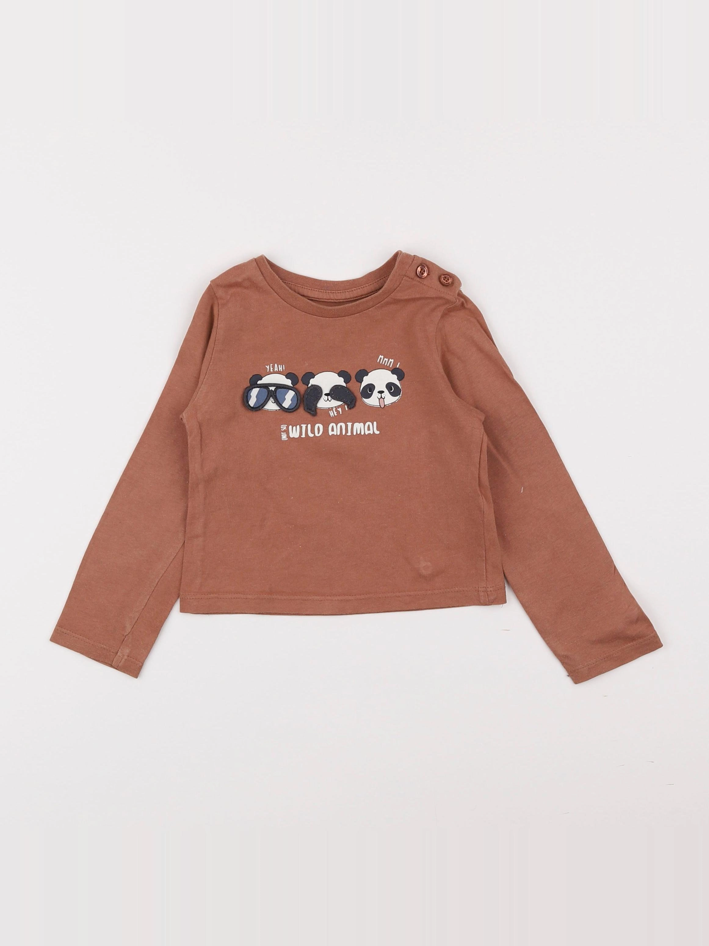 Vertbaudet - tee-shirt marron - 9 mois