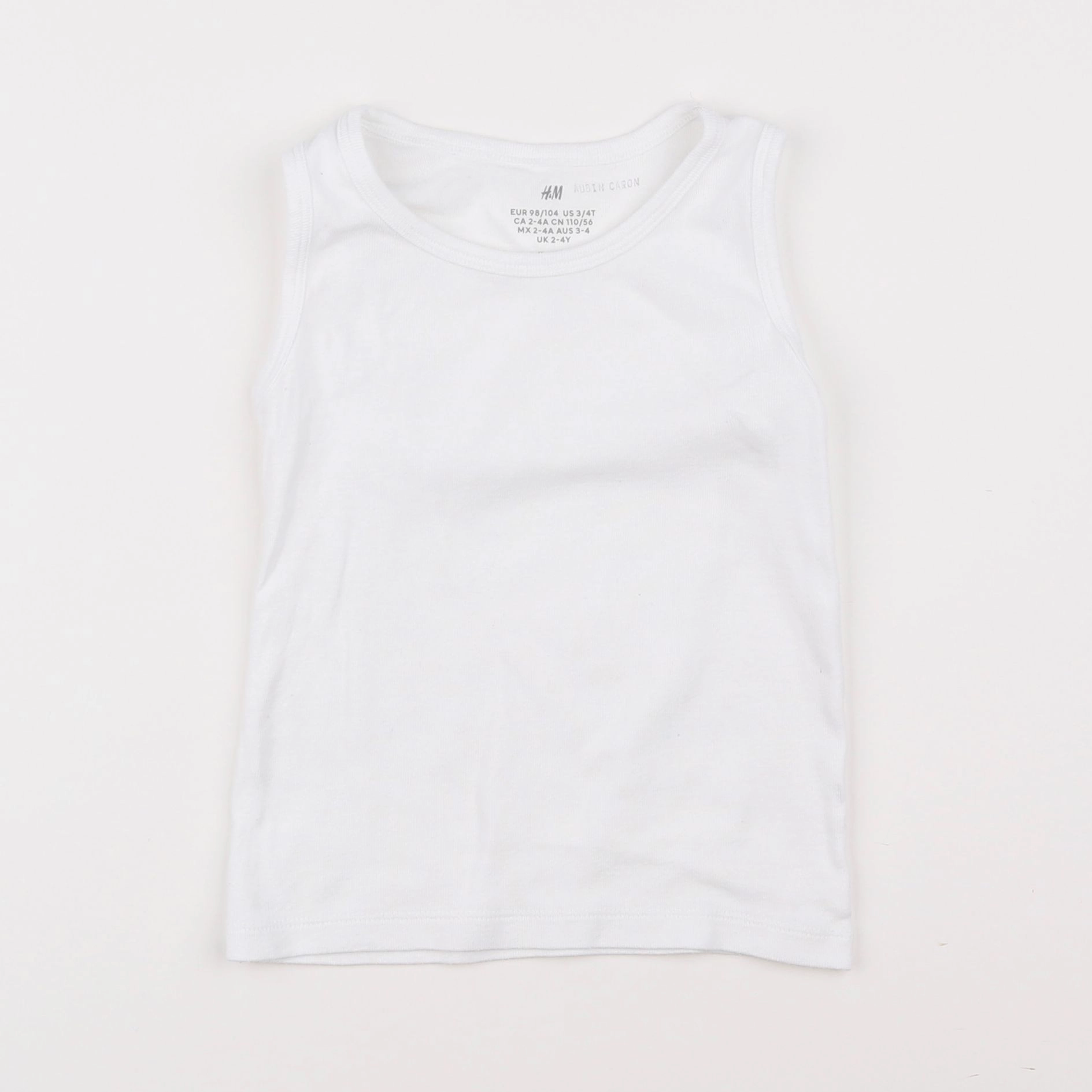 H&M - maillot de corps blanc - 2/4 ans