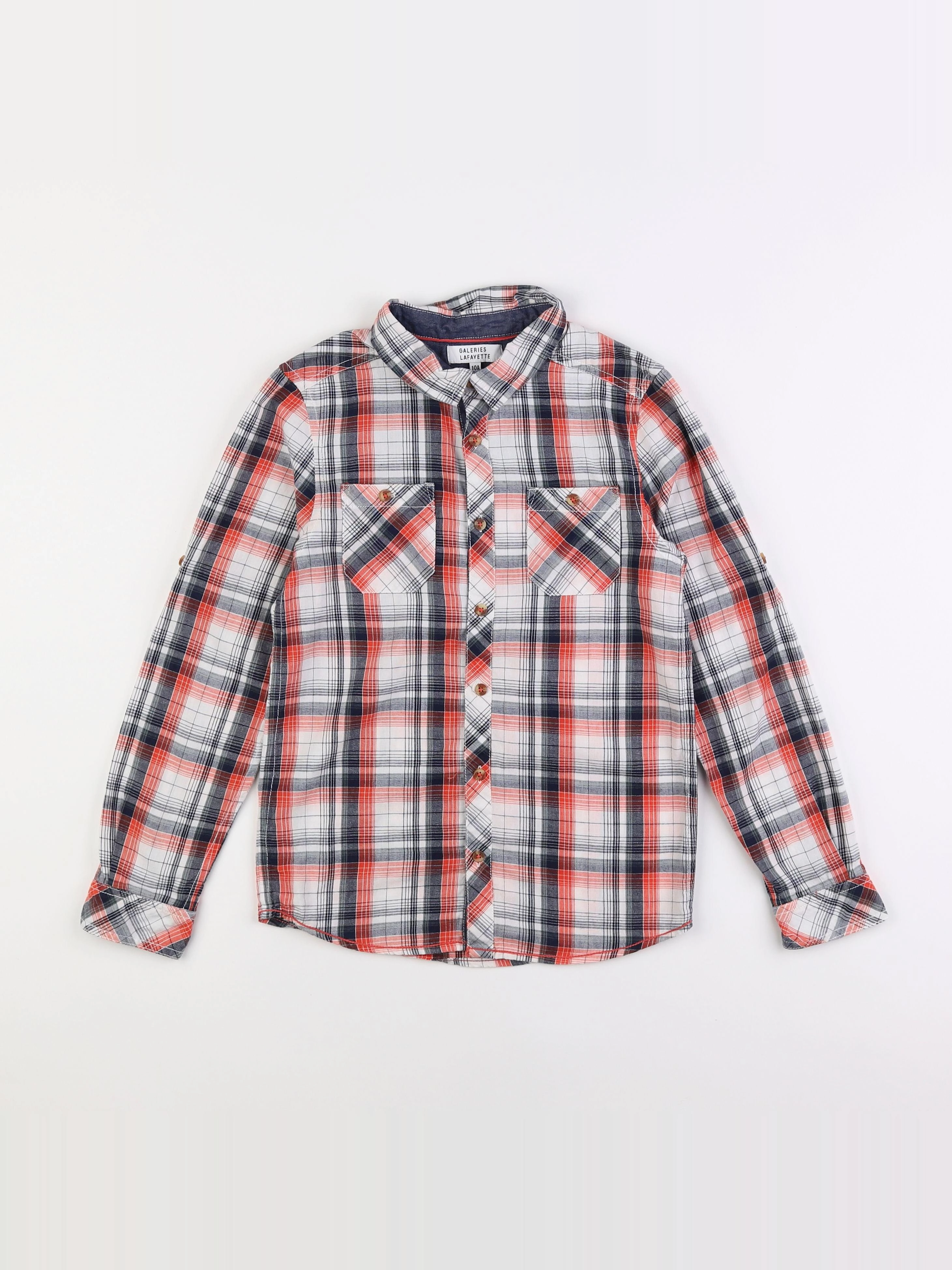 Galeries Lafayette - chemise rouge - 10 ans