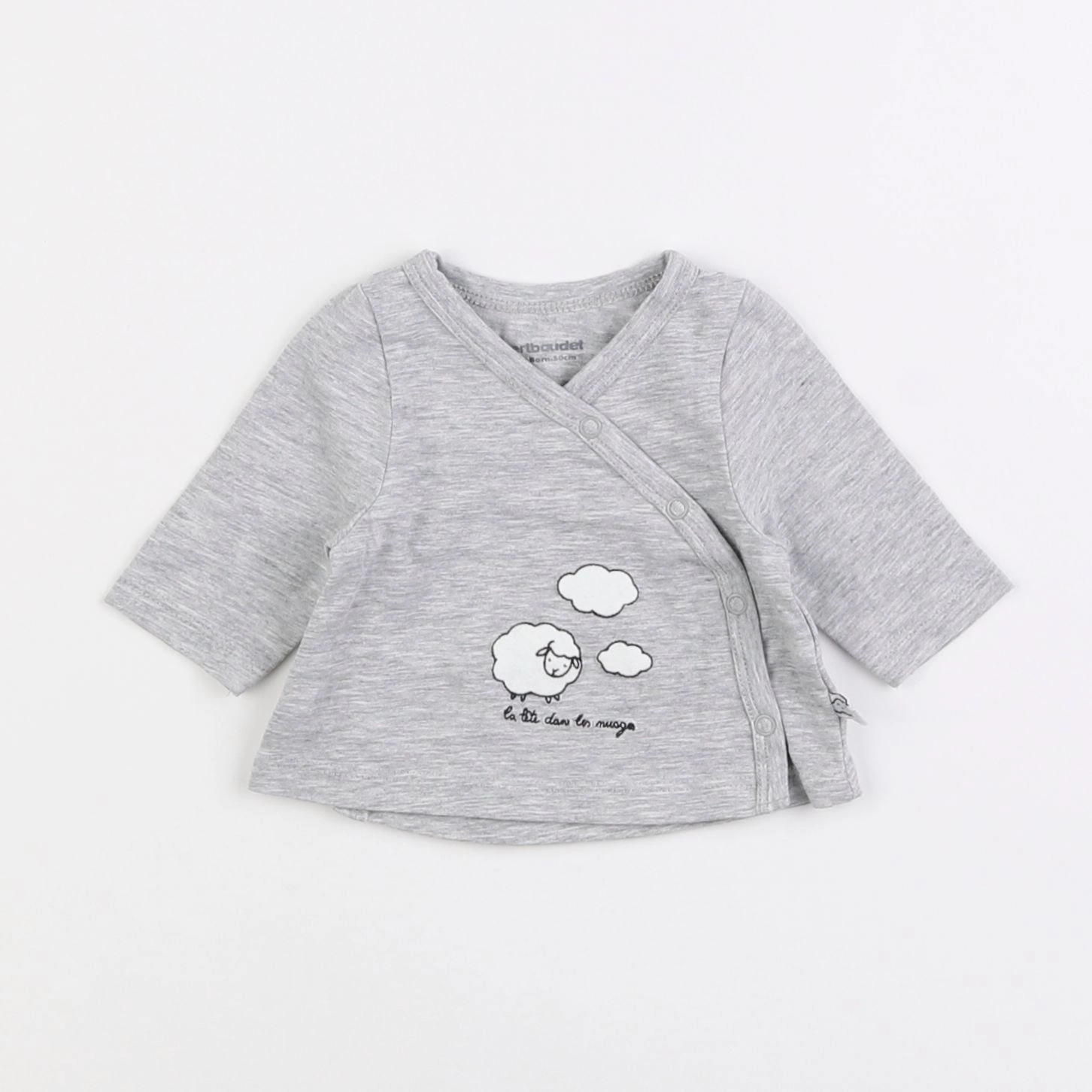 Vertbaudet - tee-shirt gris - 0 mois