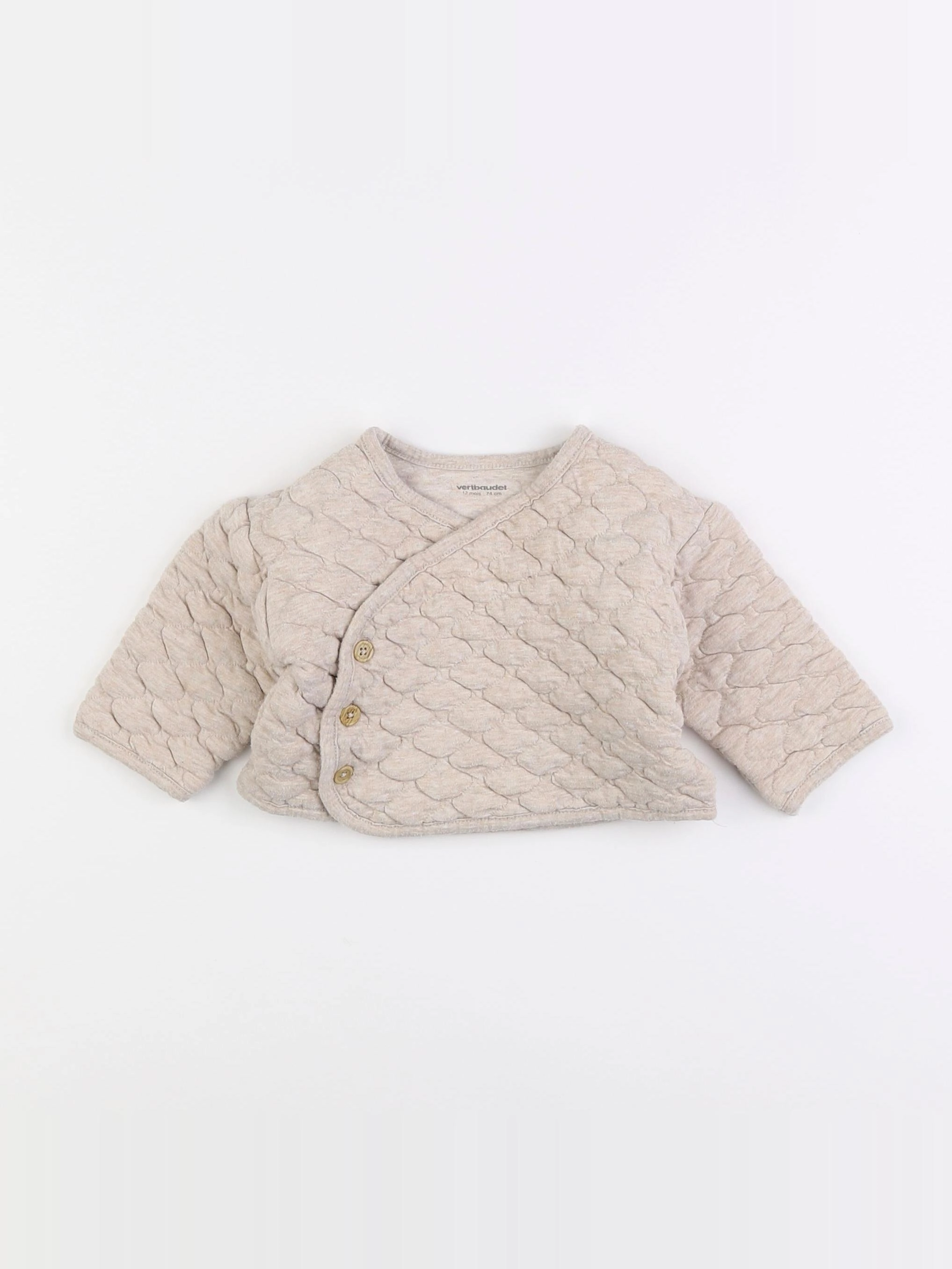 Vertbaudet - veste beige - 12 mois