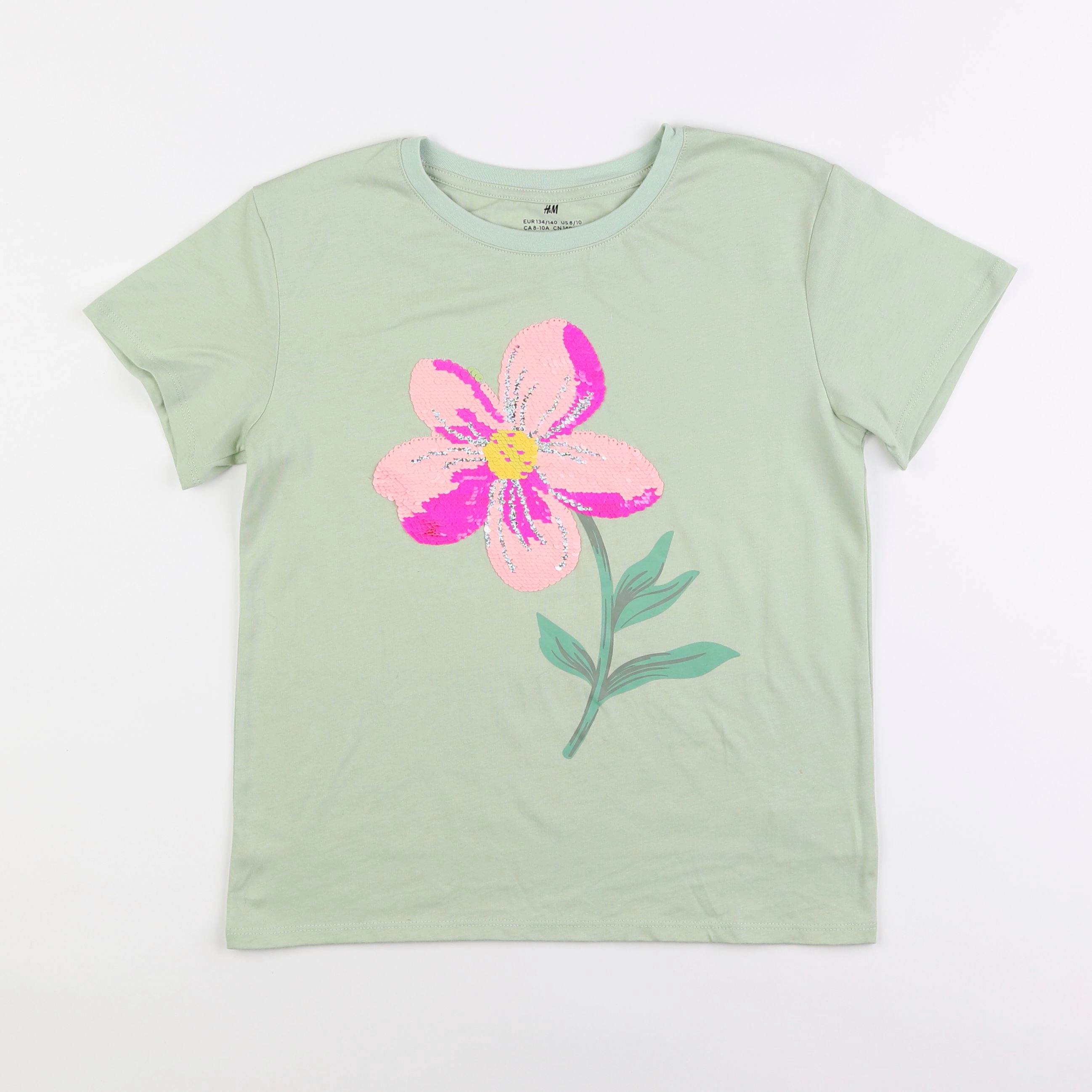 H&M - tee-shirt vert - 8/10 ans