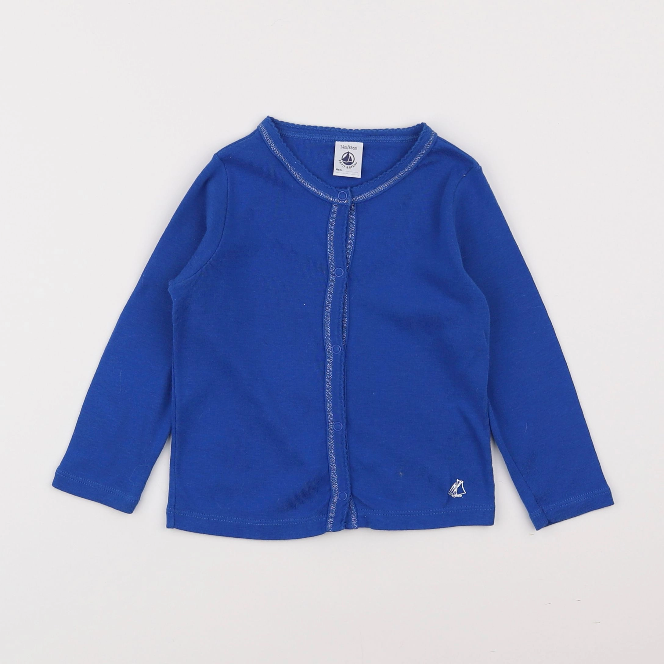 Petit Bateau - gilet bleu - 2 ans