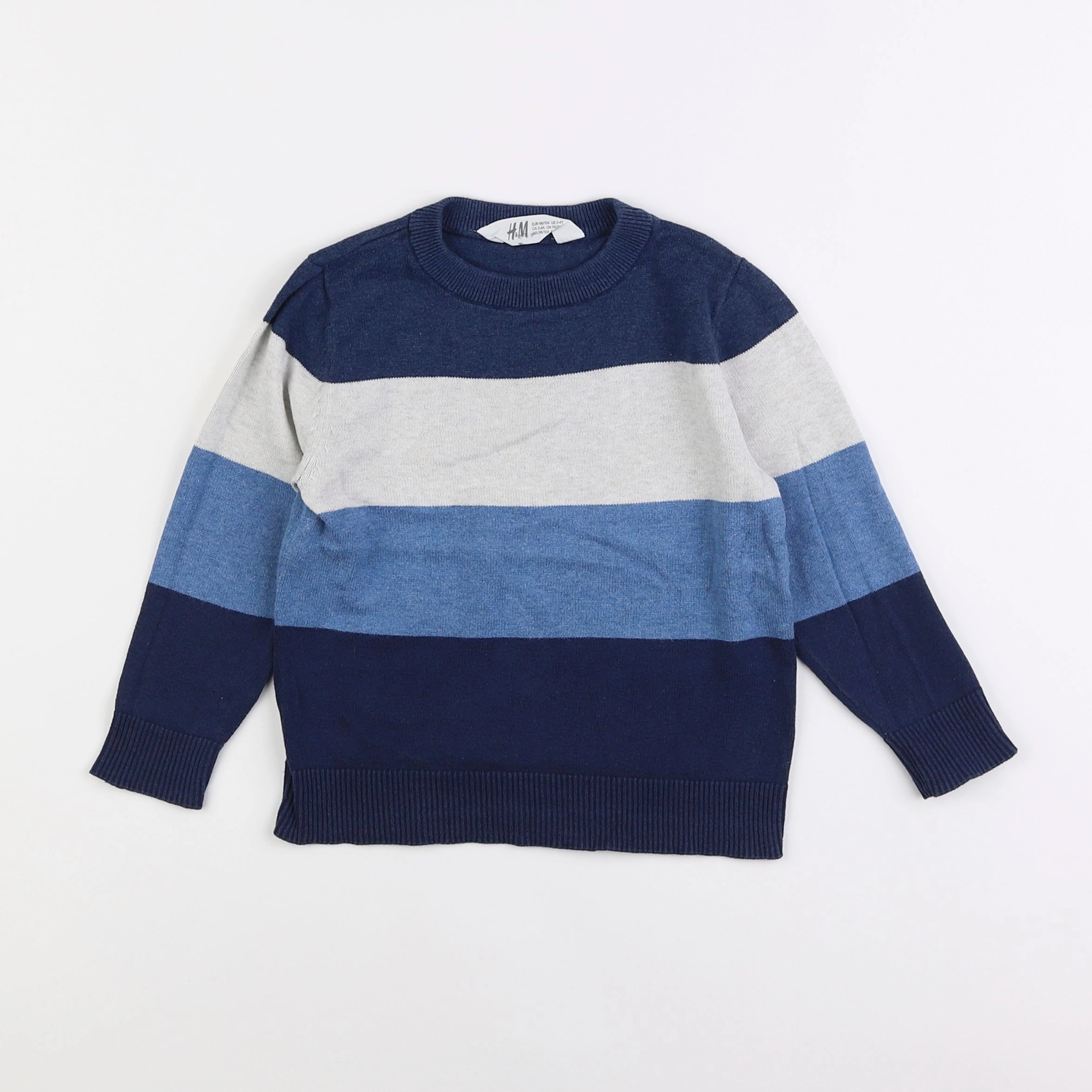 H&M - pull bleu - 2/4 ans