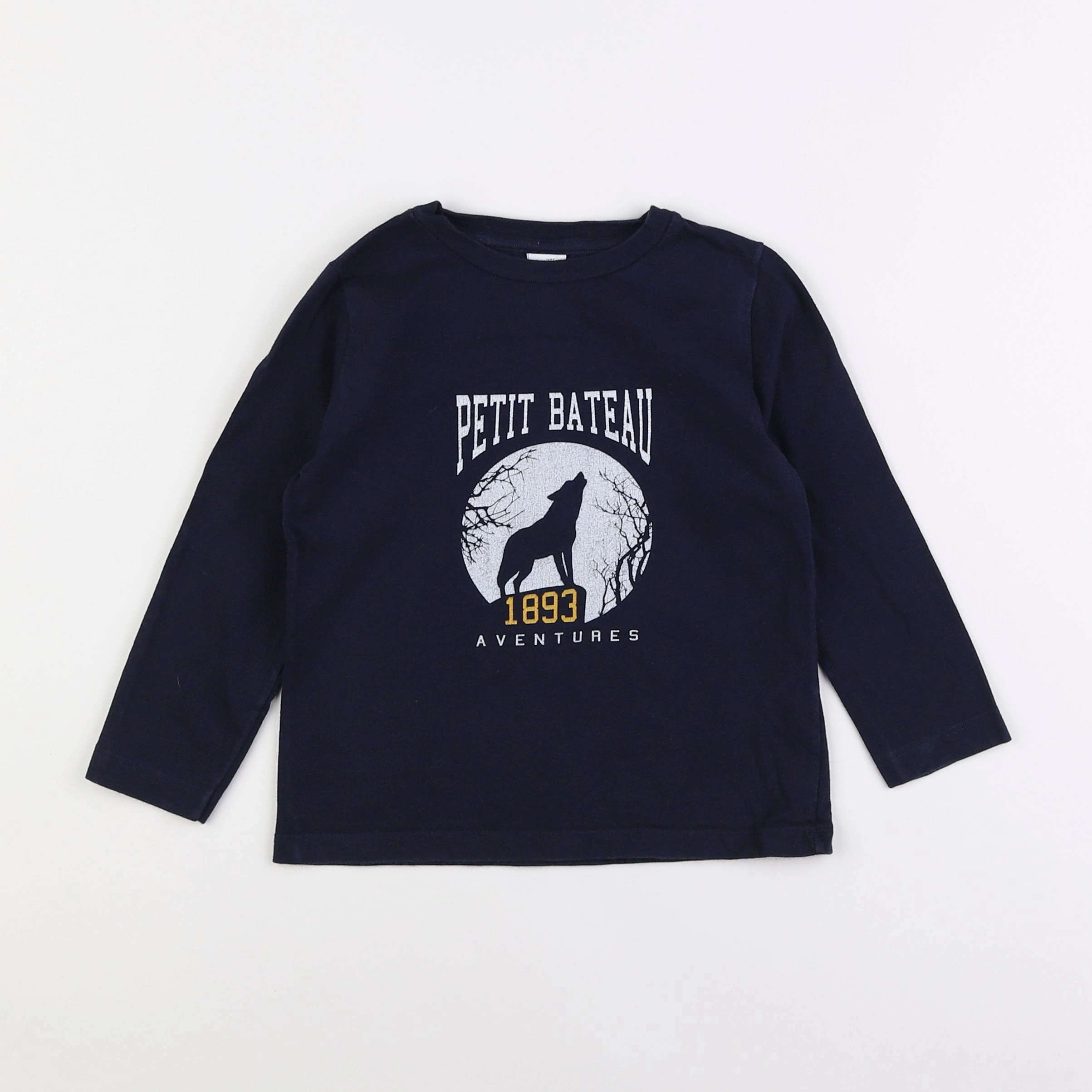 Petit Bateau - tee-shirt bleu - 4 ans