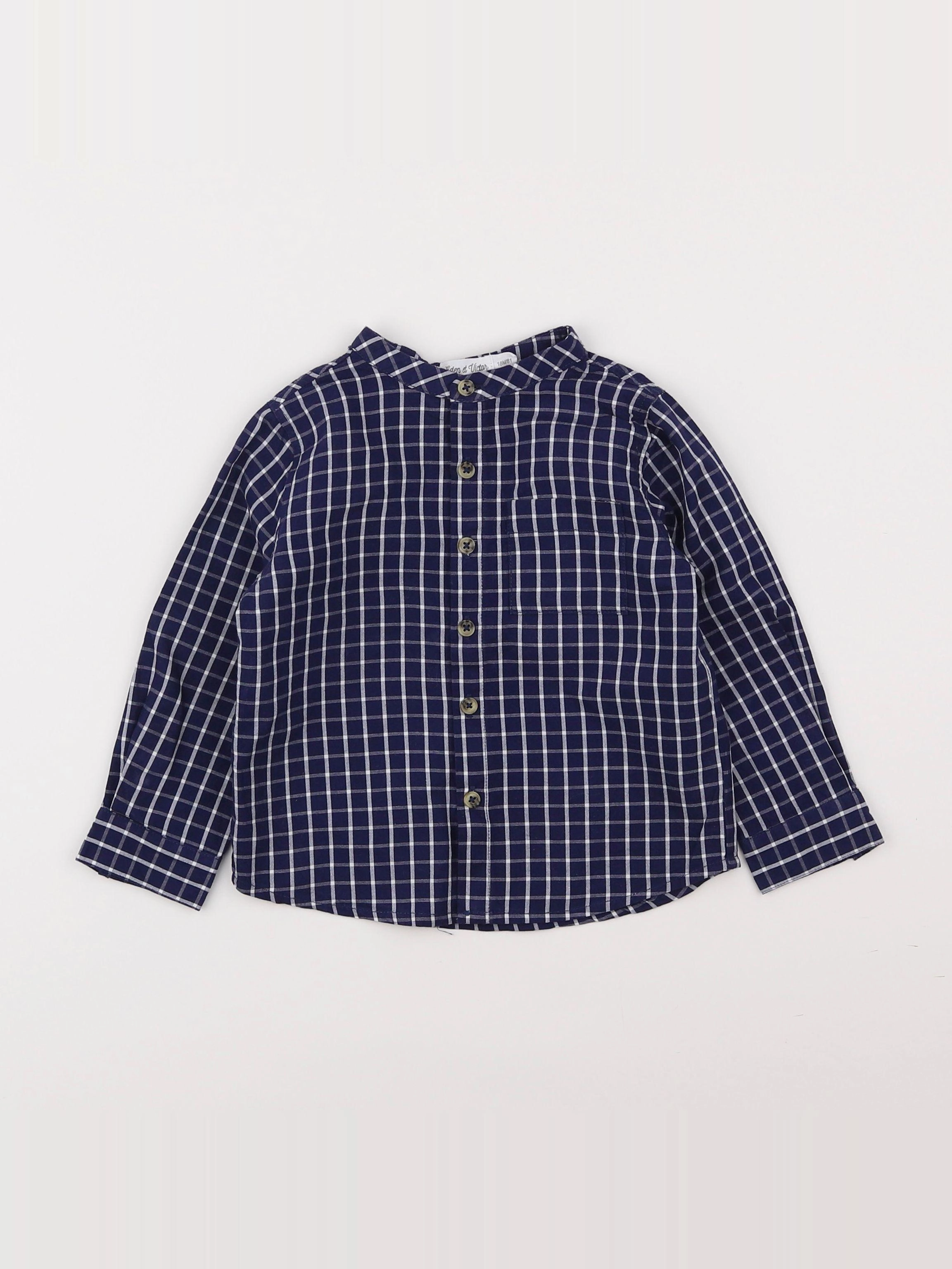 Eden & Victor - chemise bleu, blanc - 18 mois