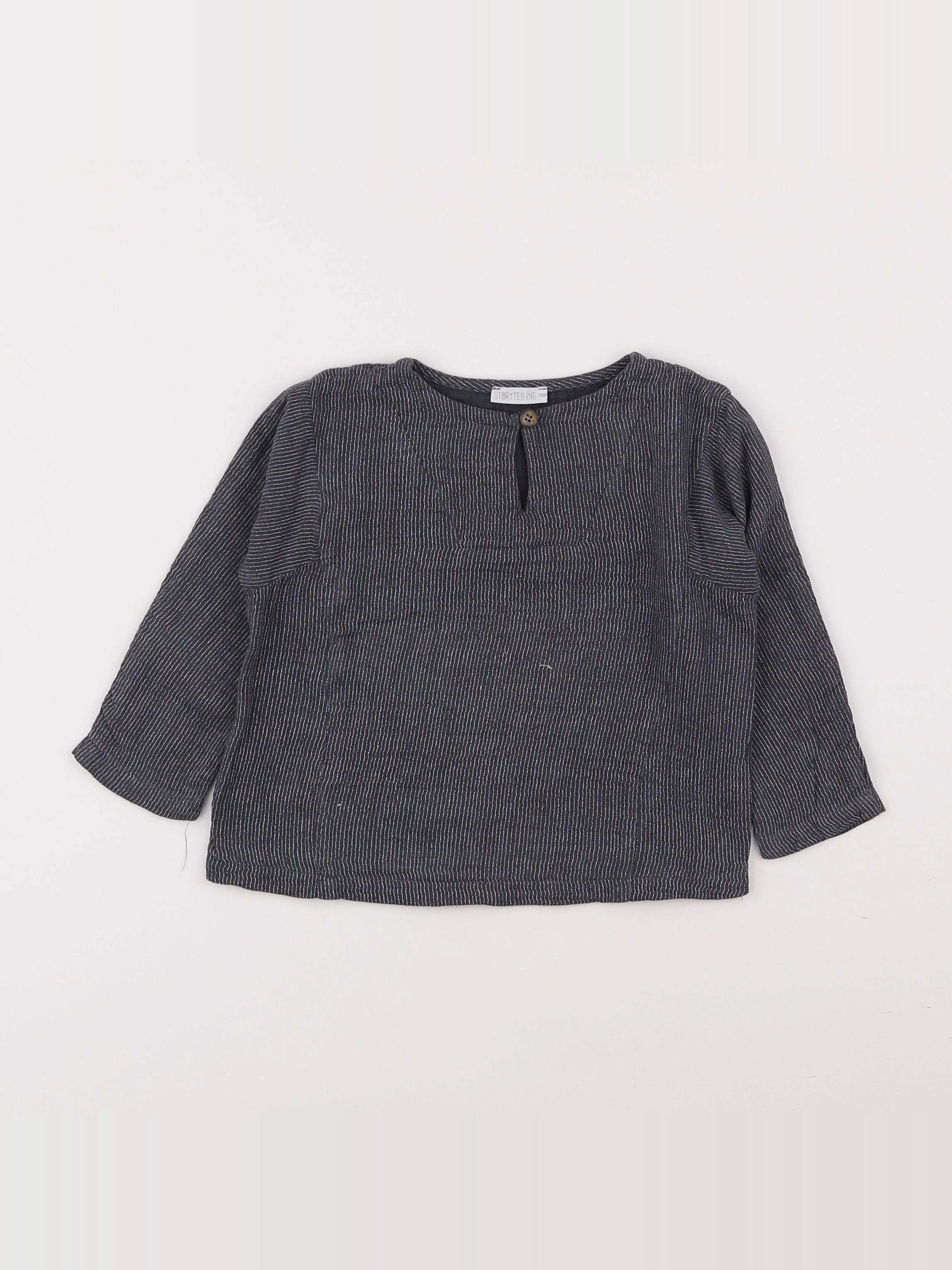 Storytelling - blouse blanc, bleu - 18 mois