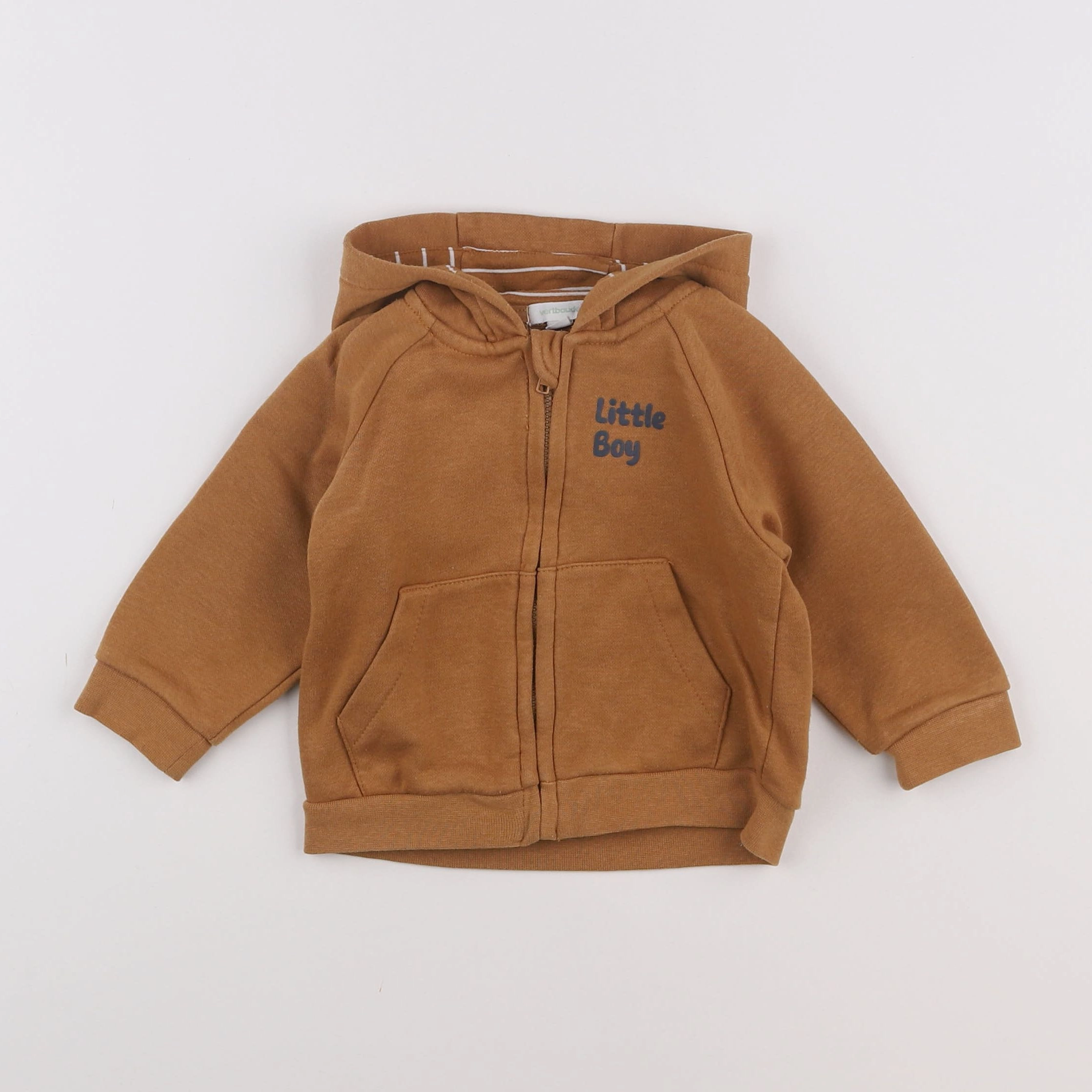 Vertbaudet - sweat marron - 12 mois
